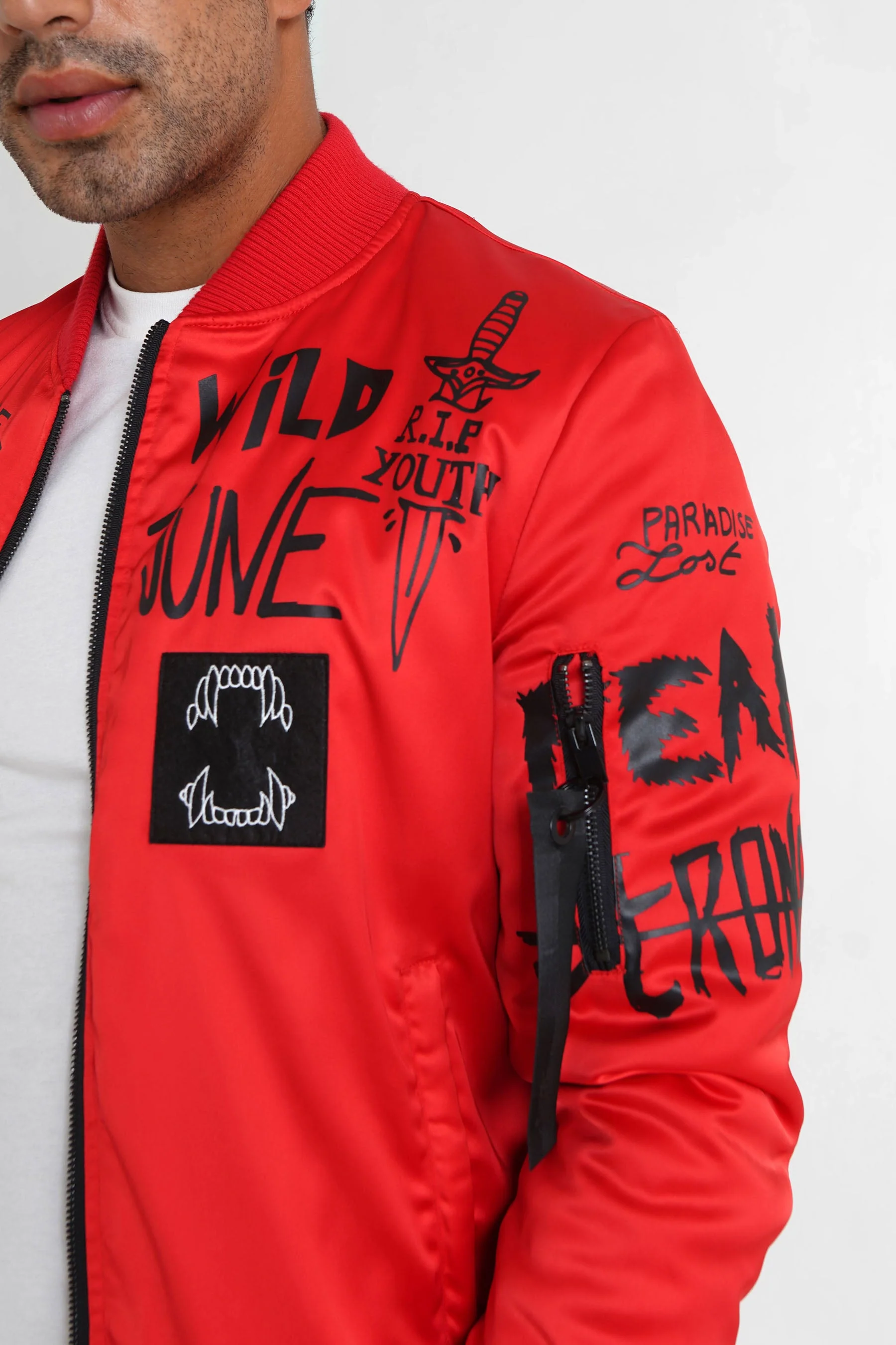 Veste imprimé Crew Rouge - Image 3