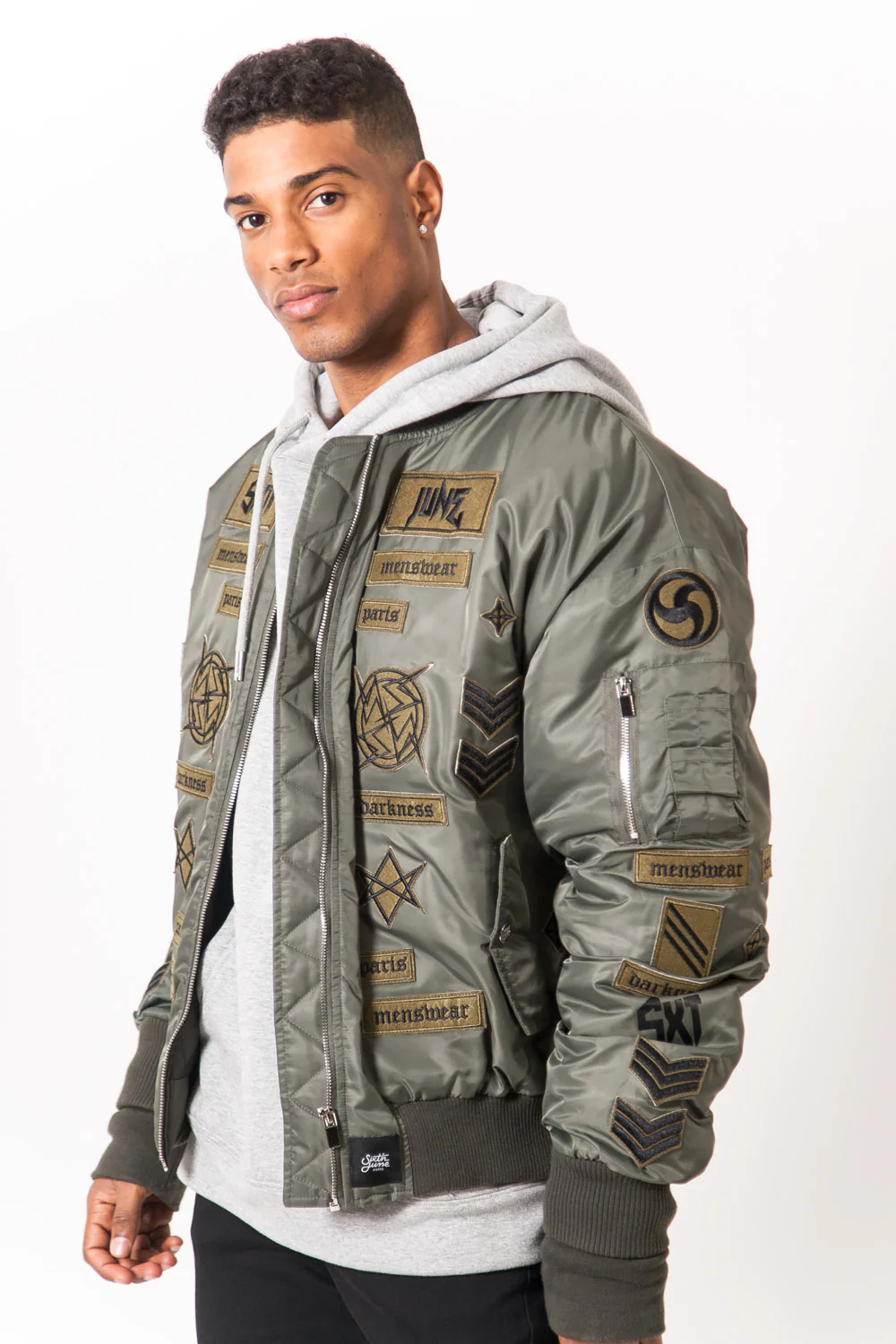 Bomber large patch gothique kaki - Image 4