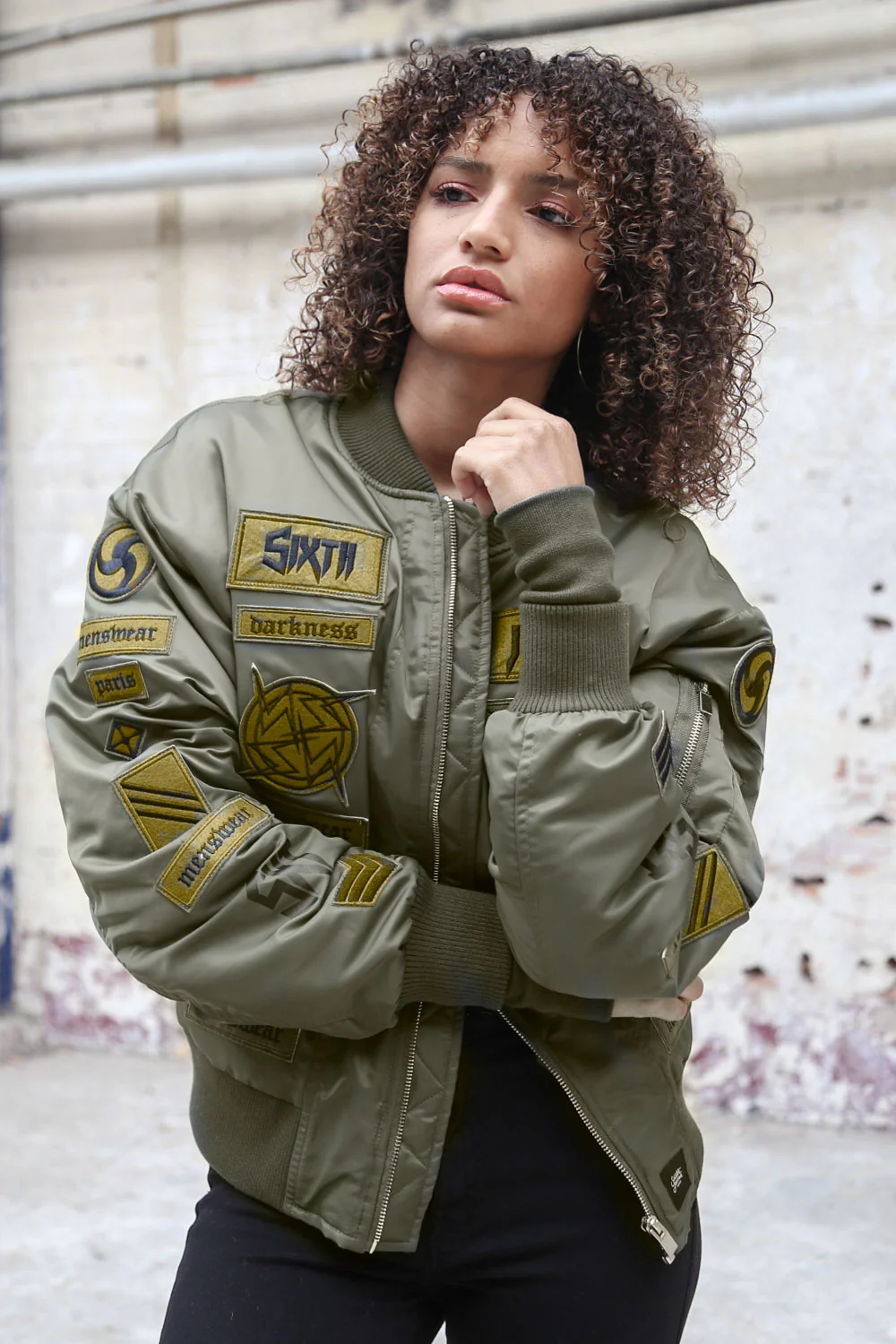 Bomber large patch gothique kaki - Image 4
