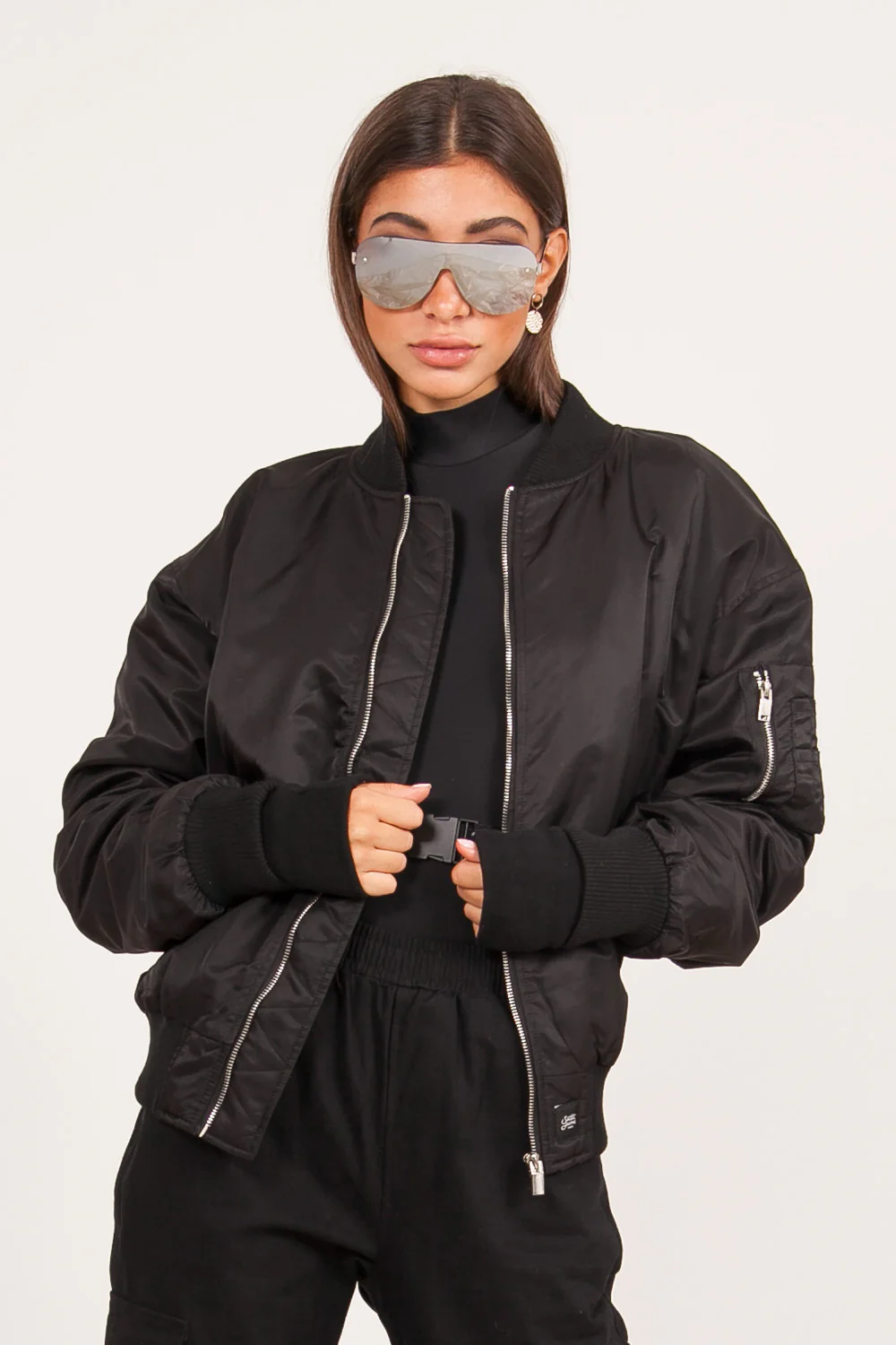 Bomber oversize noir - Image 2