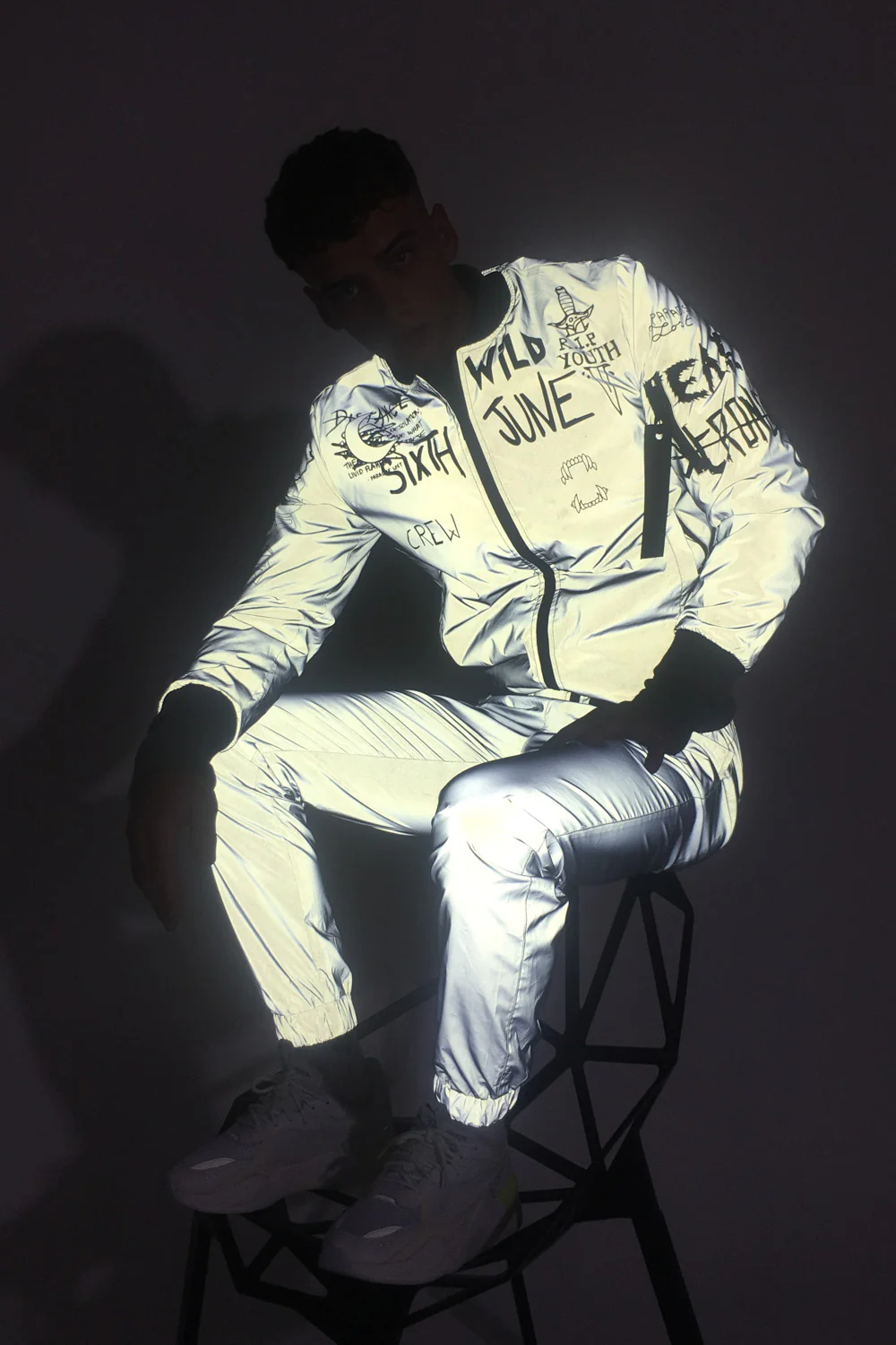 Bomber réfléchissant Crew gris - Image 2