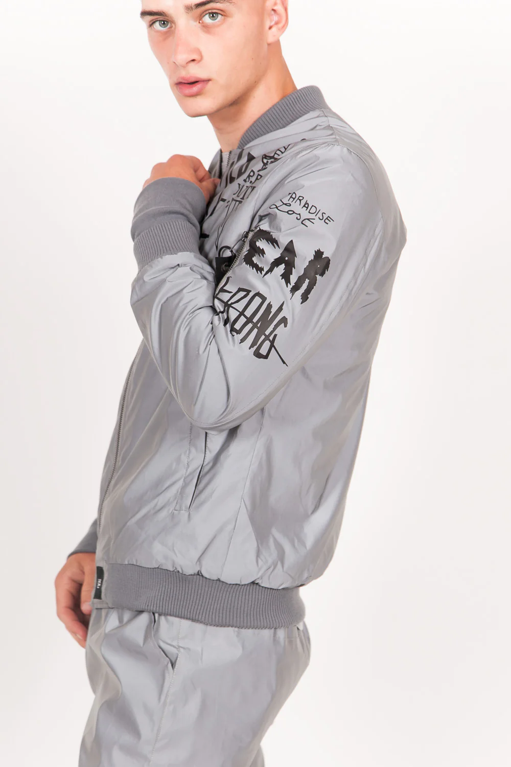 Bomber réfléchissant Crew gris - Image 5