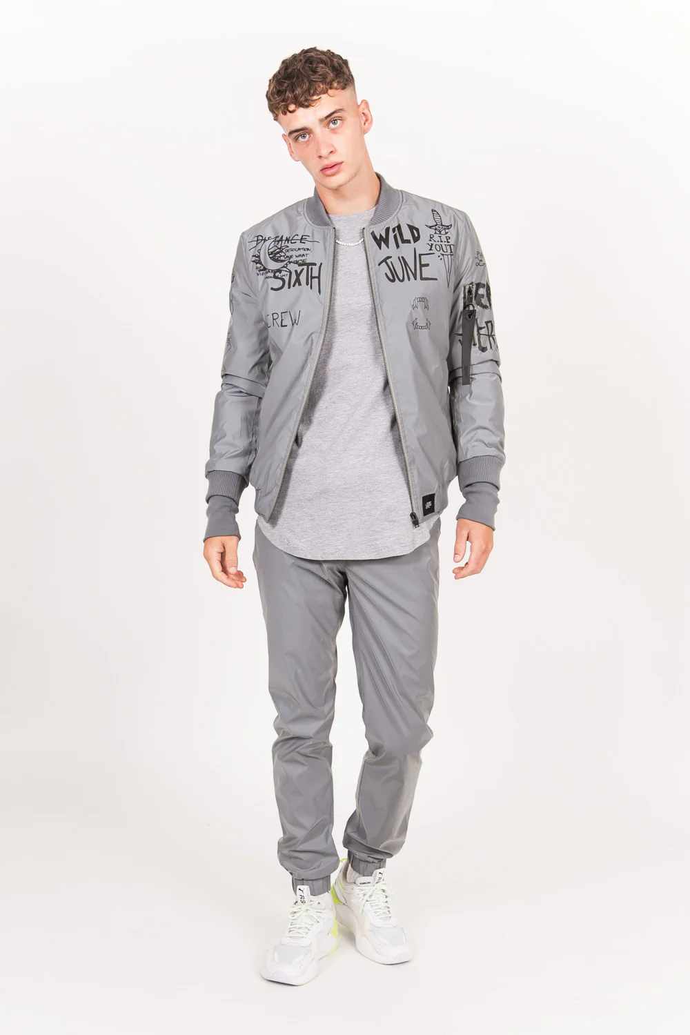 Bomber réfléchissant Crew gris - Image 7