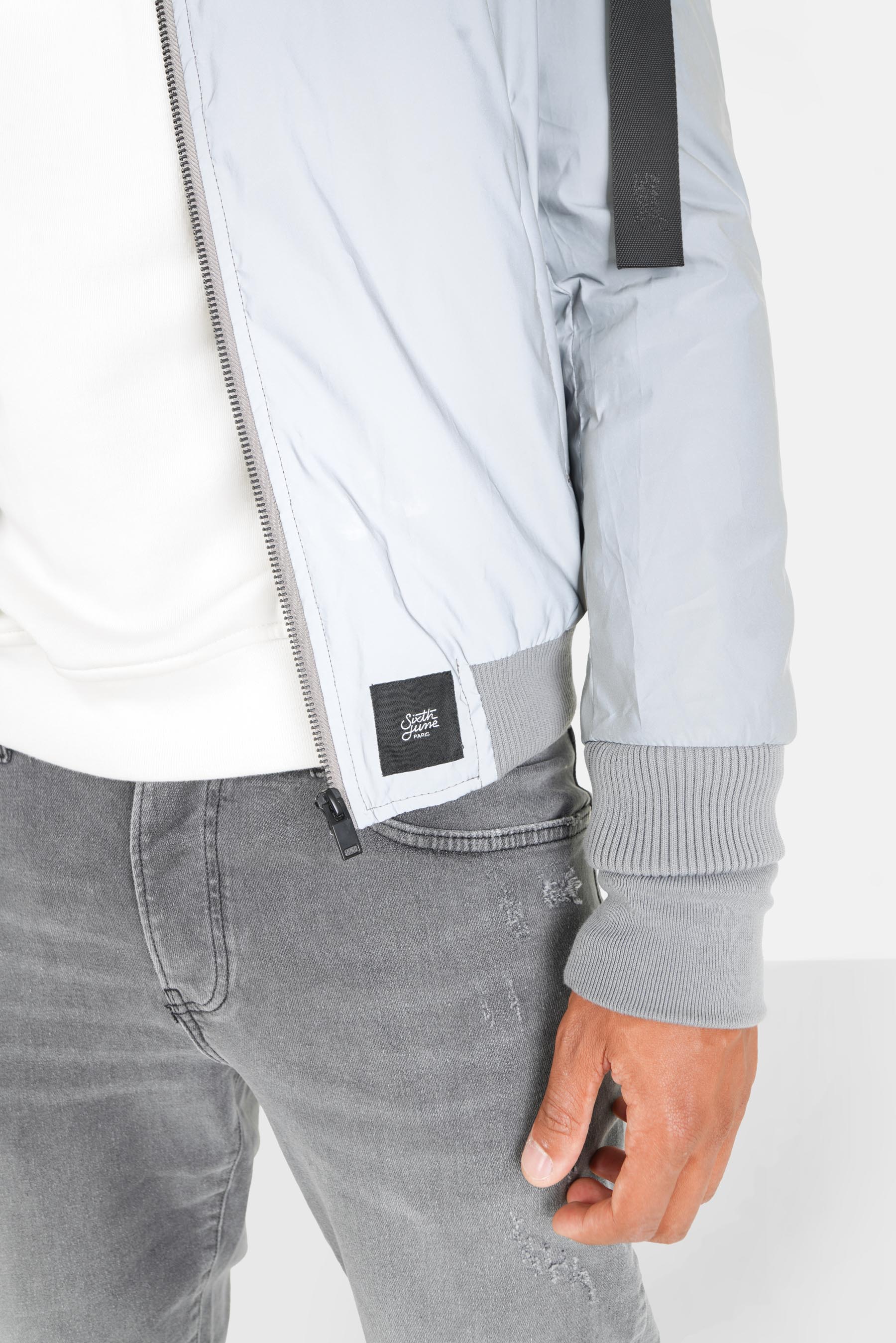 Bomber réfléchissant Gris clair - Image 3