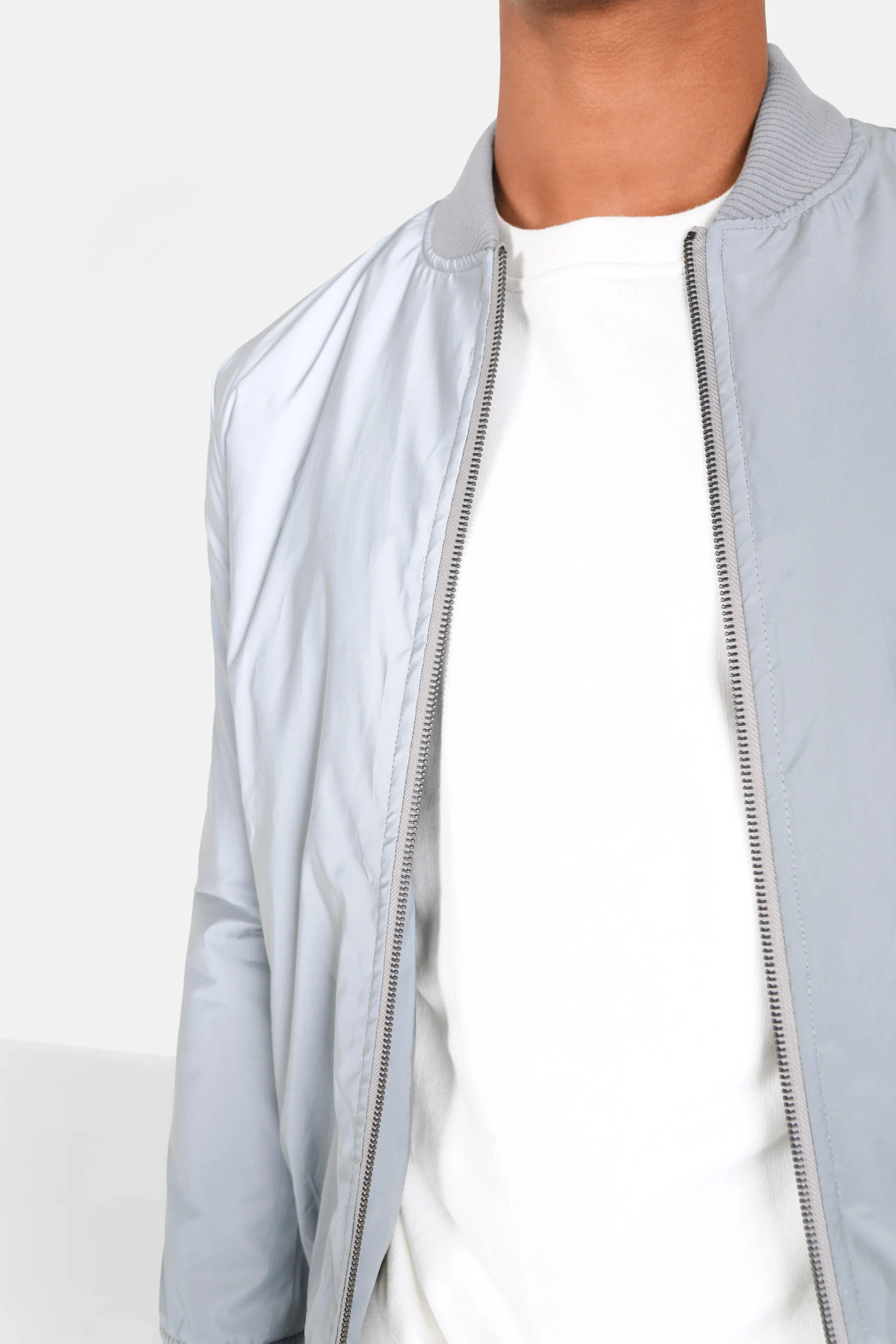 Bomber réfléchissant Gris clair - Image 4