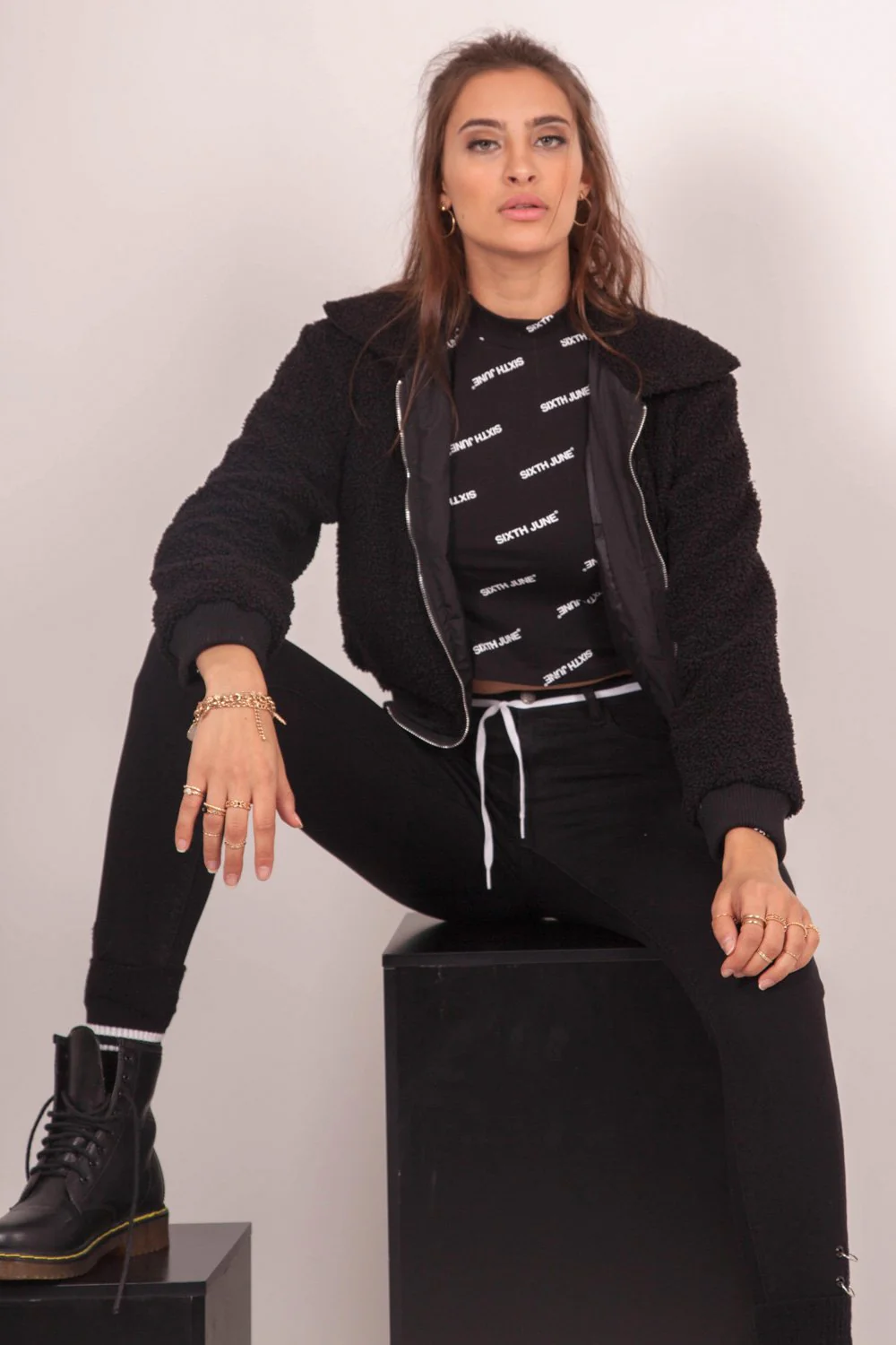 Bomber sherpa Noir - Image 2