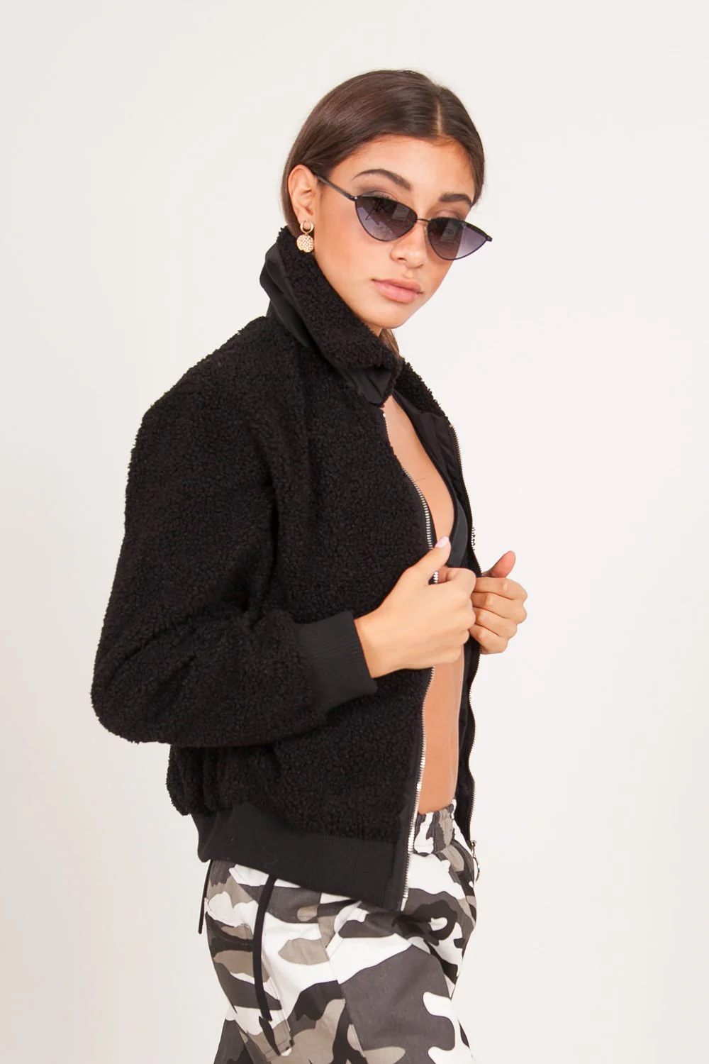 Bomber sherpa Noir - Image 4