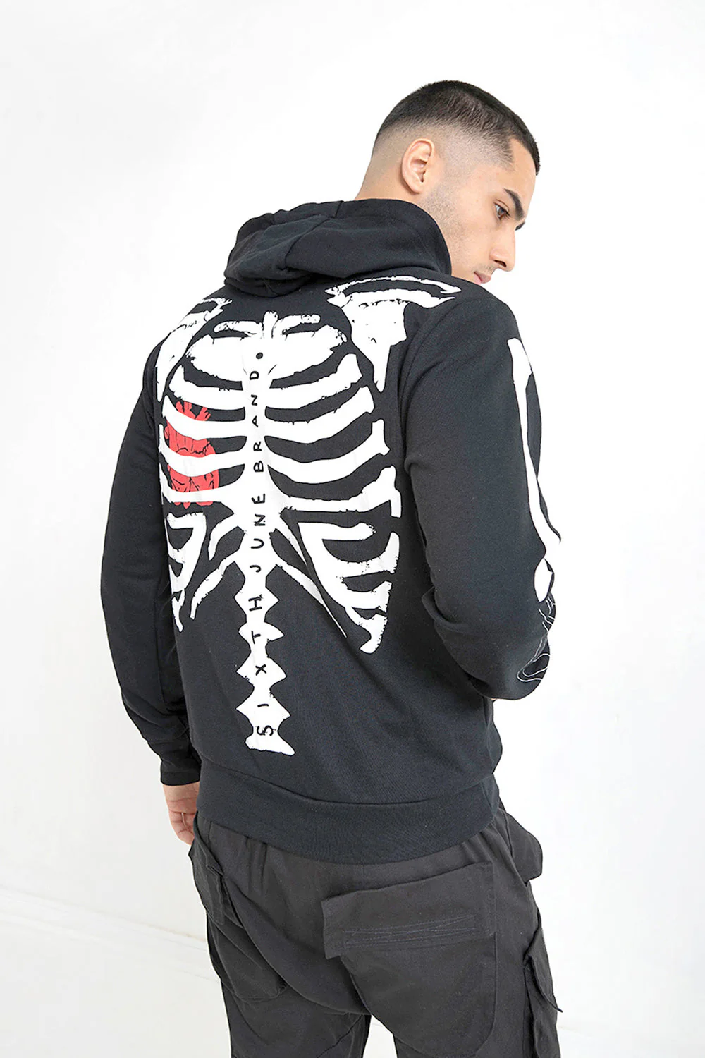 Sweatshirt squelette arrière Noir - Image 2
