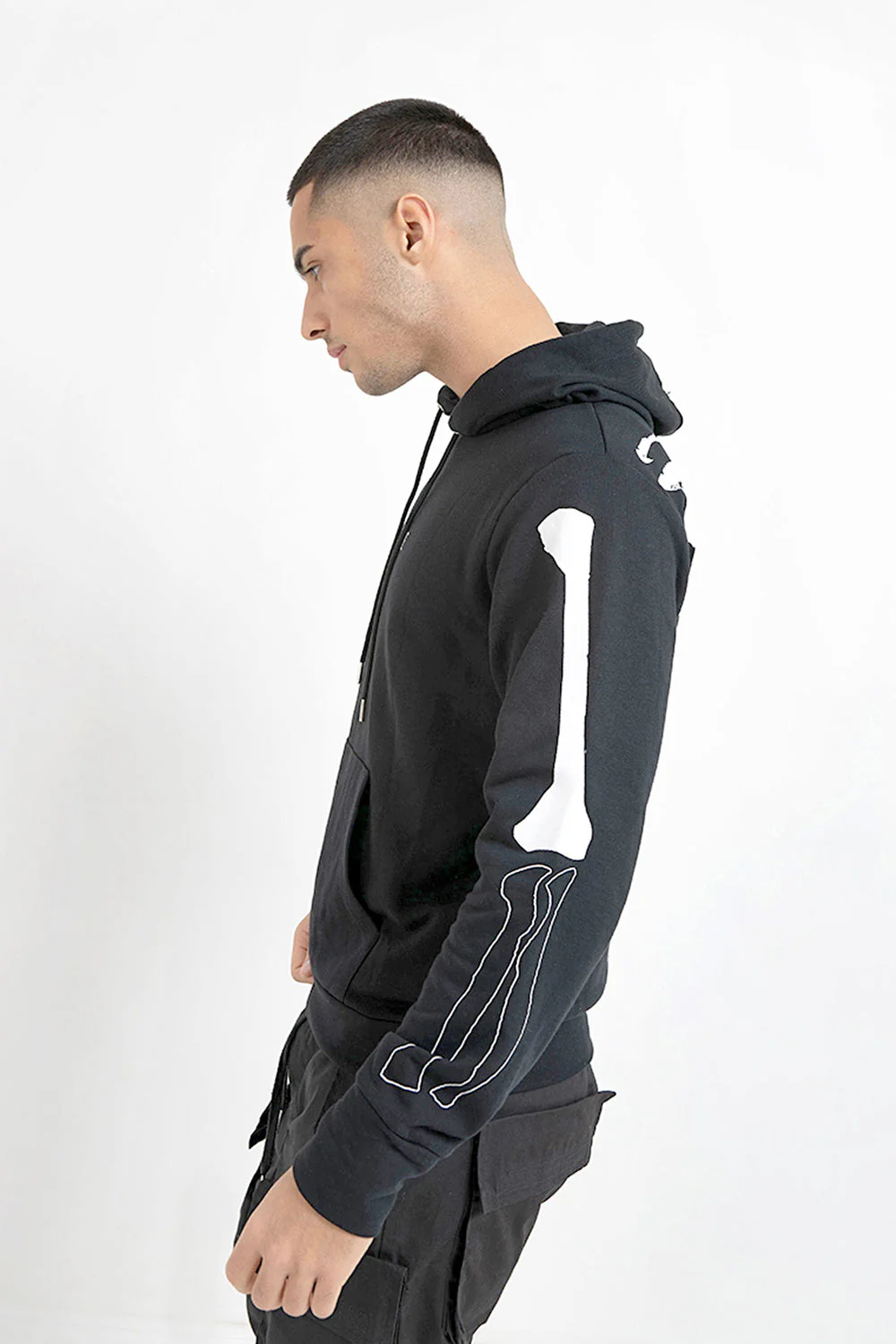 Sweatshirt squelette arrière Noir - Image 3
