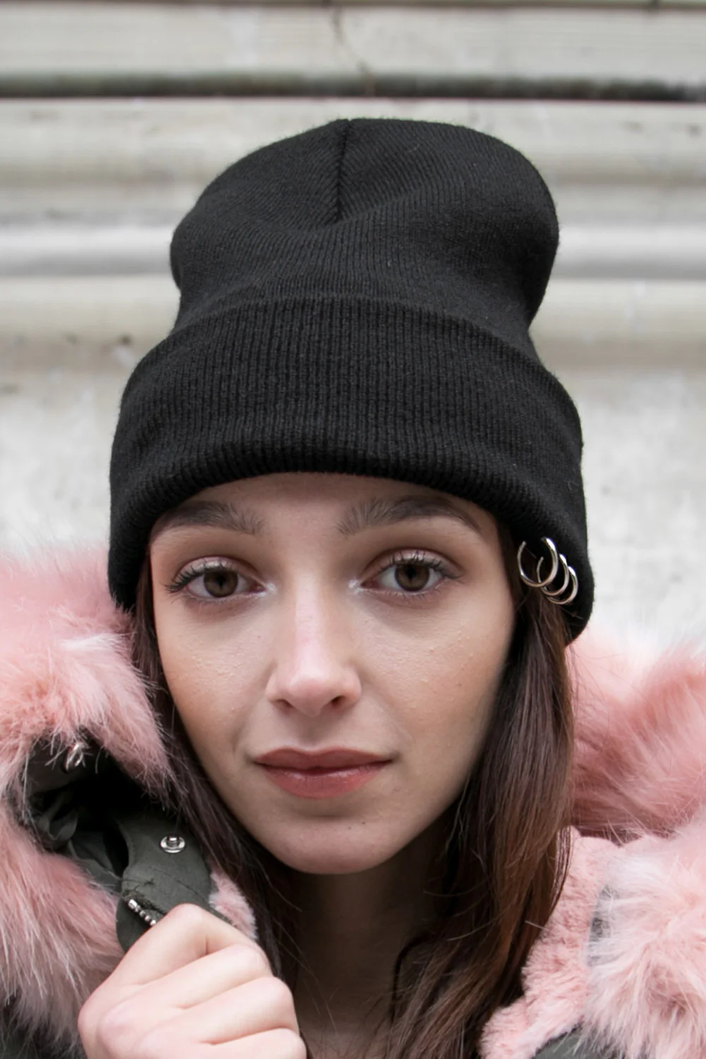 Bonnet boucles revers noir - Image 2
