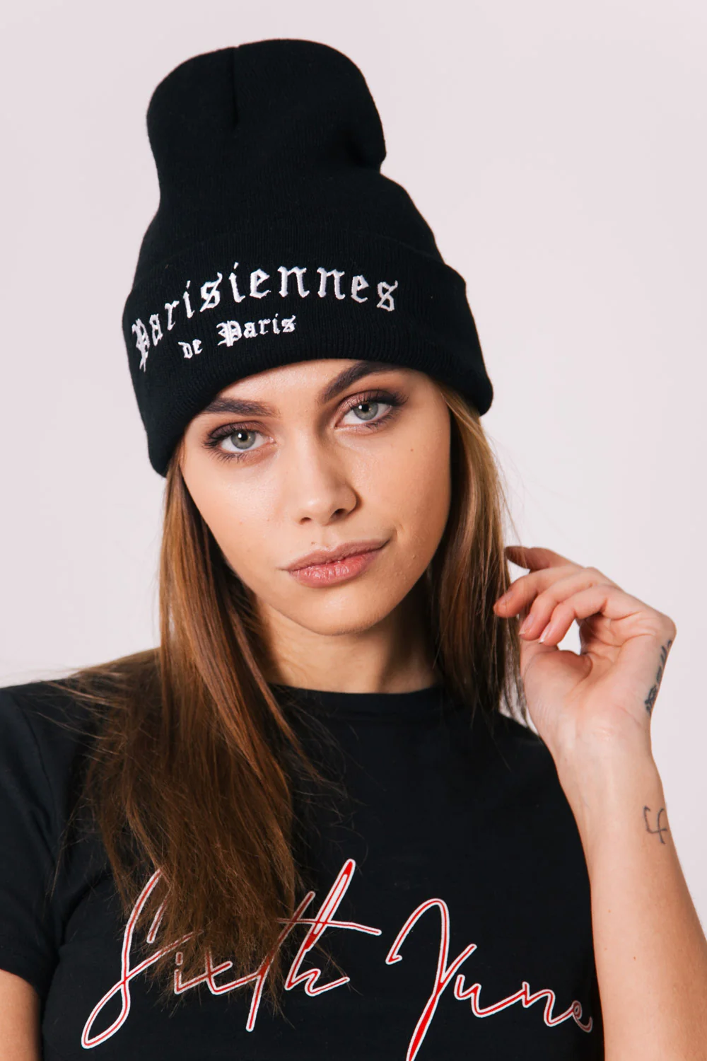 Bonnet Parisiennes de Paris Femme noir W2333FAC - Image 2