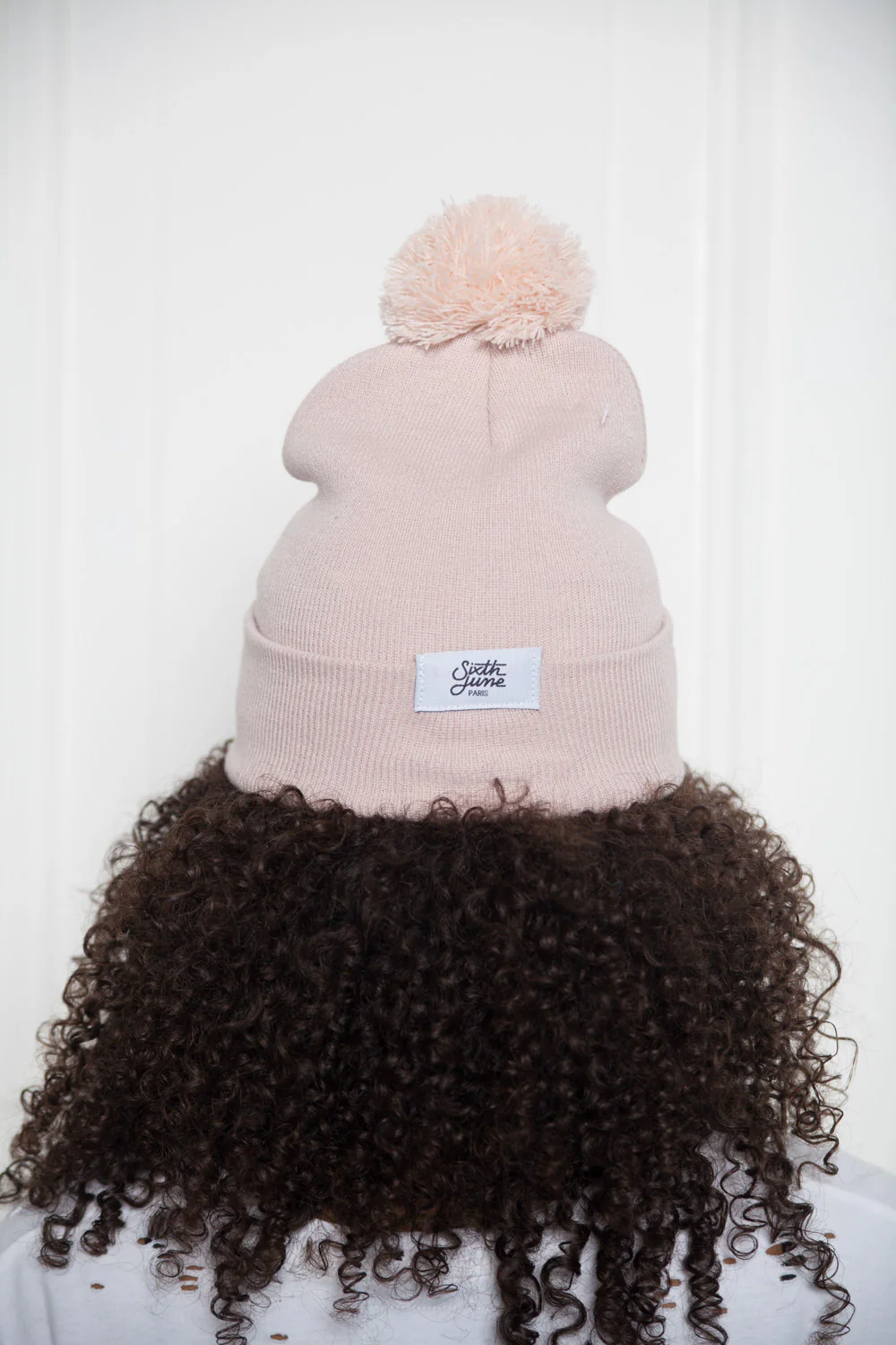 Bonnet pompon logo rose M2332FAC - Image 3