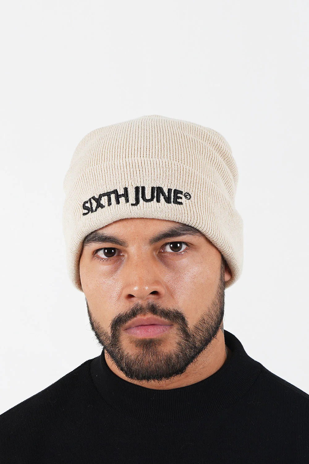 Bonnet mixte logo brodé Beige - Image 2