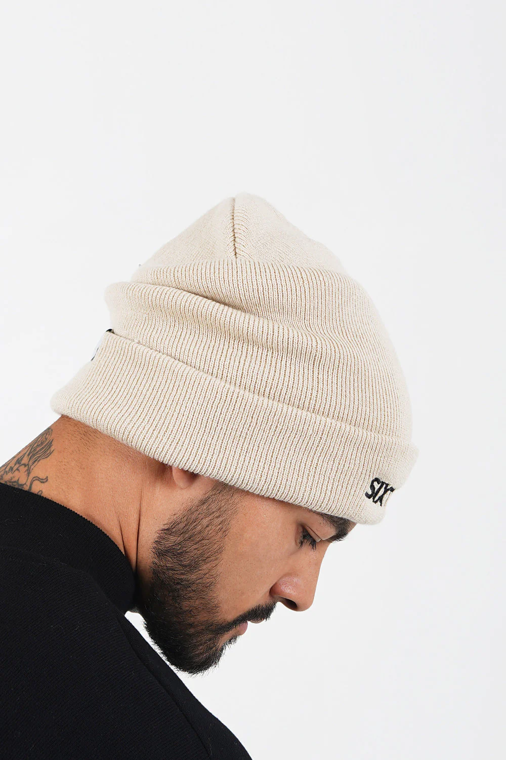 Bonnet mixte logo brodé Beige - Image 3