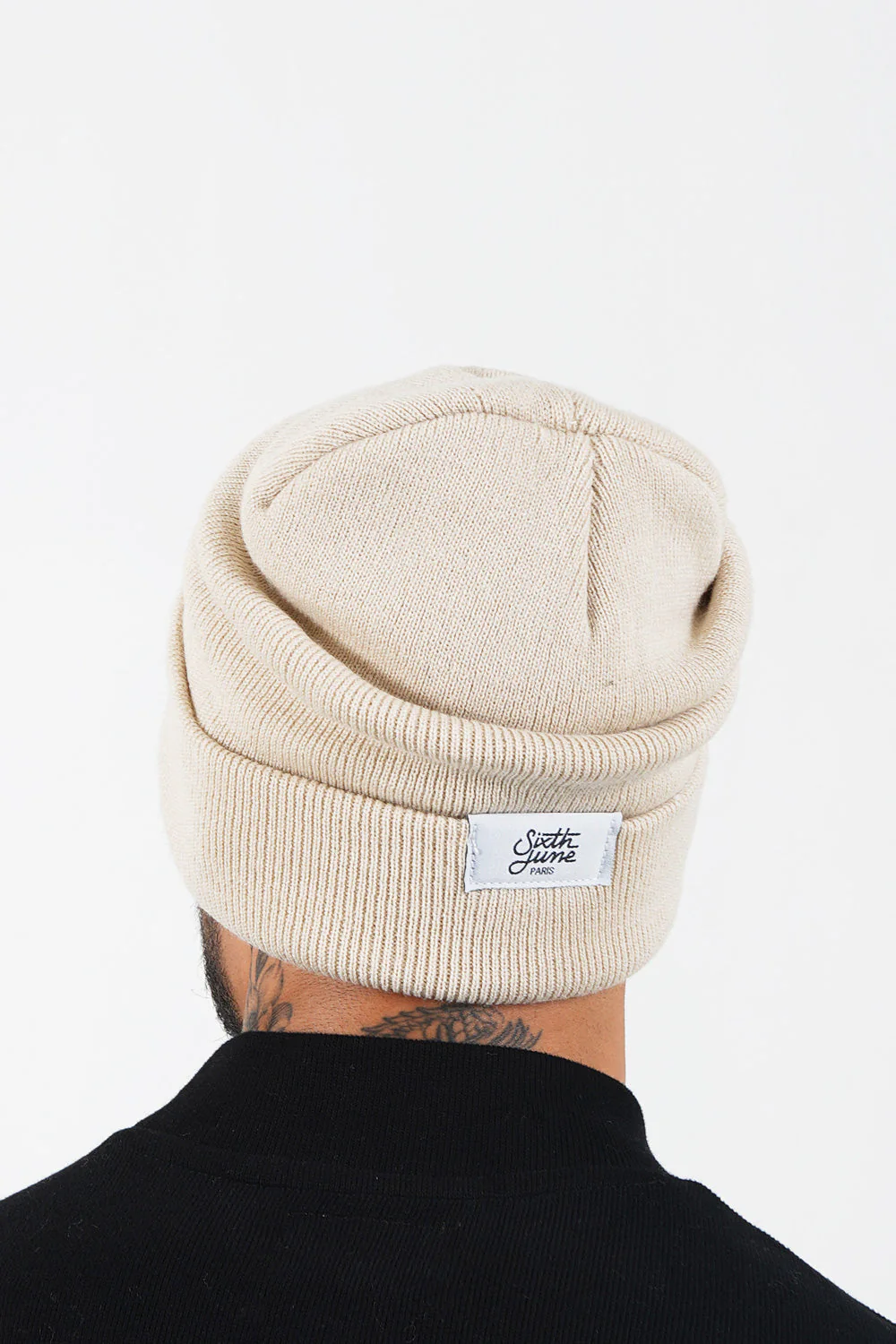 Bonnet mixte logo brodé Beige - Image 4