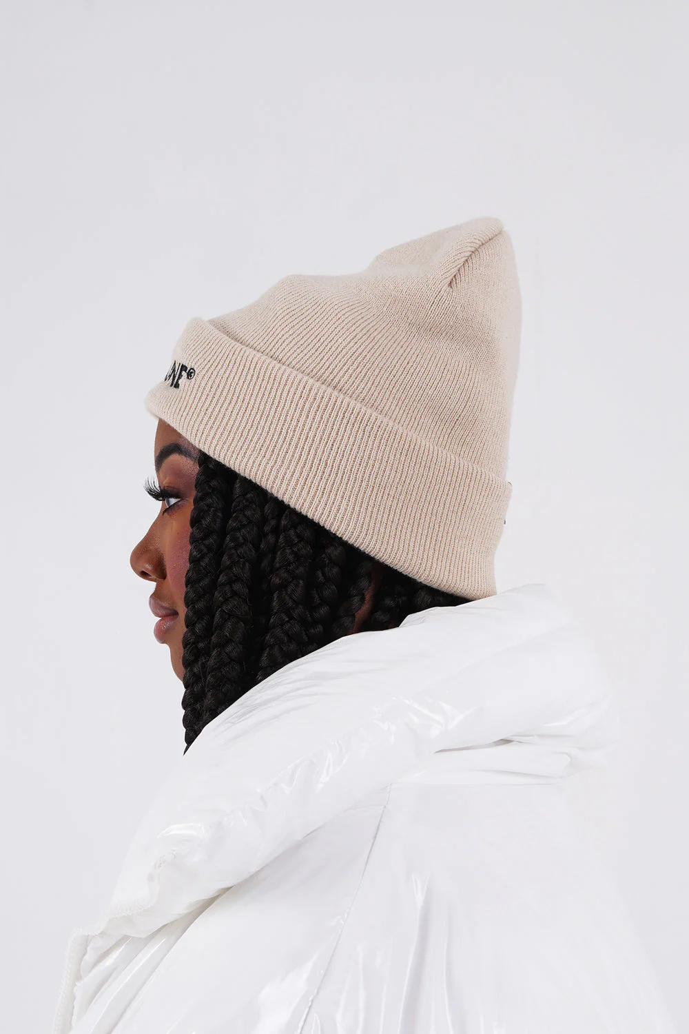 Bonnet mixte logo brodé Beige - Image 6