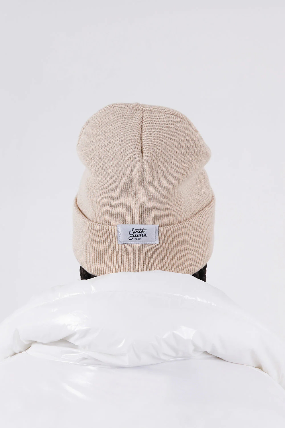 Bonnet mixte logo brodé Beige - Image 7