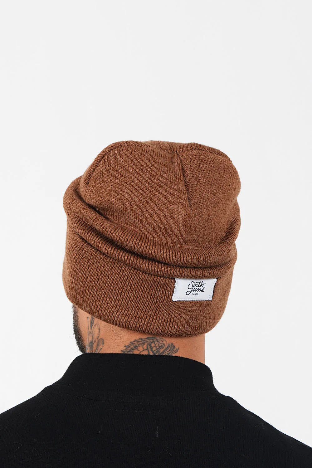 Bonnet mixte logo brodé Marron - Image 4