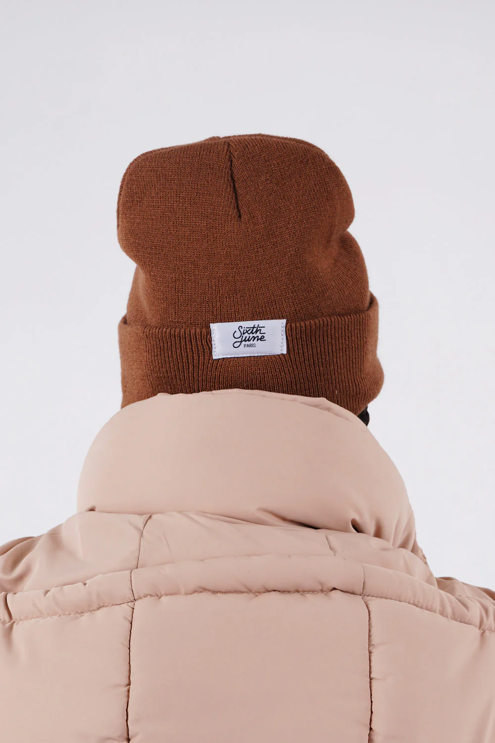 Bonnet mixte logo brodé Marron - Image 7