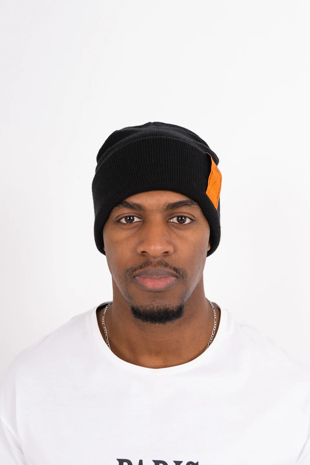 Bonnet unisexe maille patch Noir - Image 2