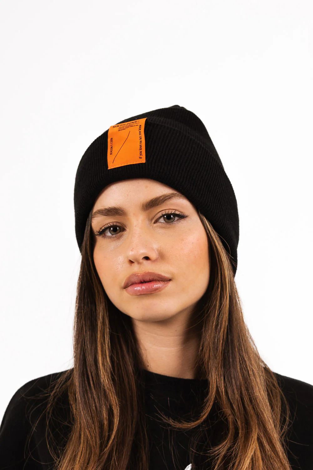 Bonnet unisexe maille patch Noir - Image 6