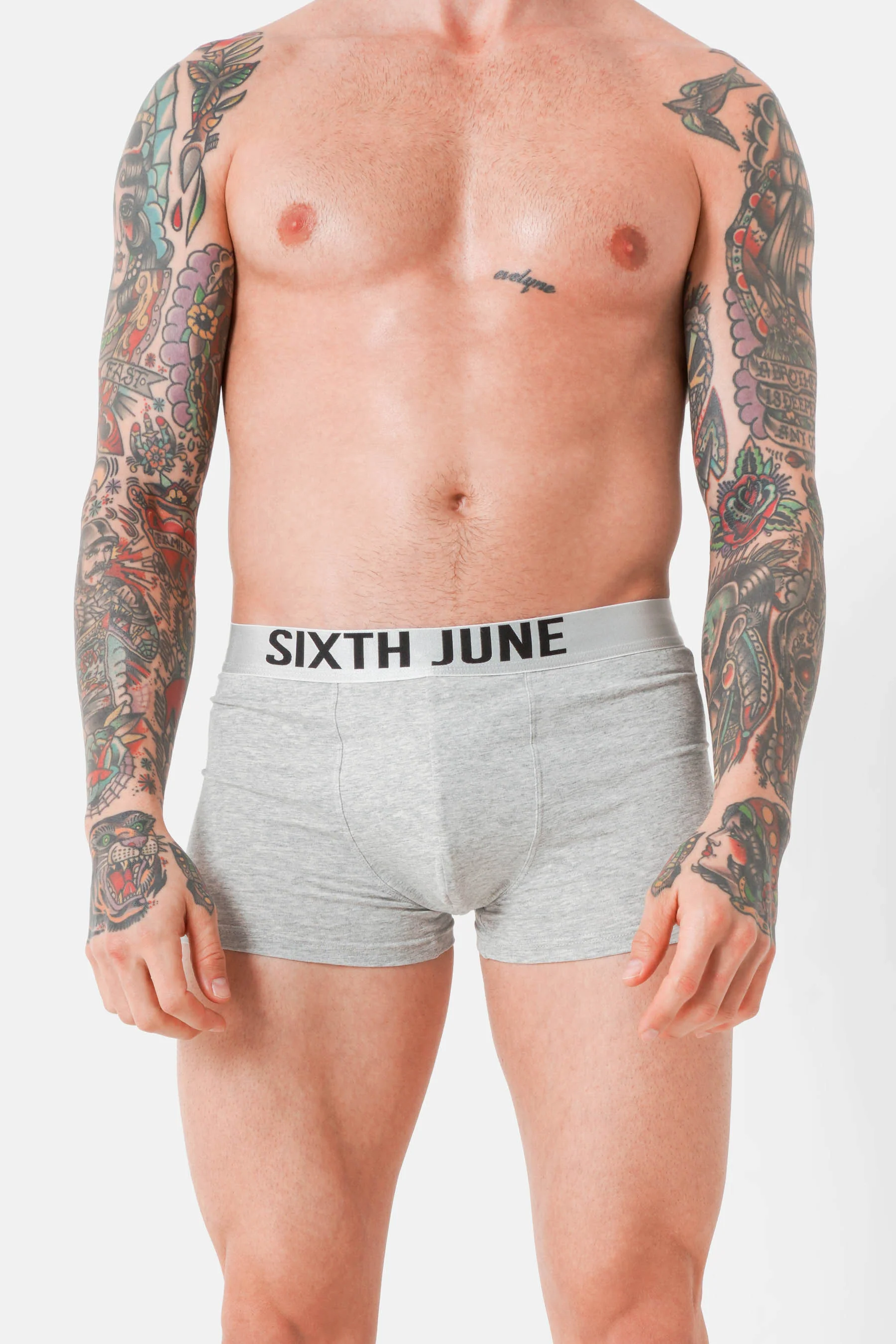 Boxer uni texte Gris - Image 2