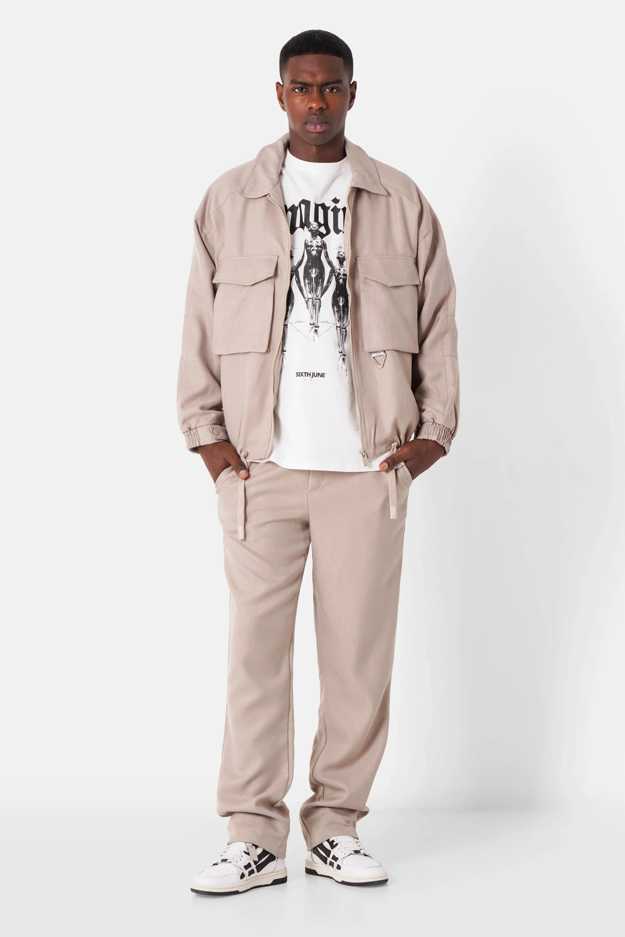 Veste boxy mousqueton Beige - Image 2