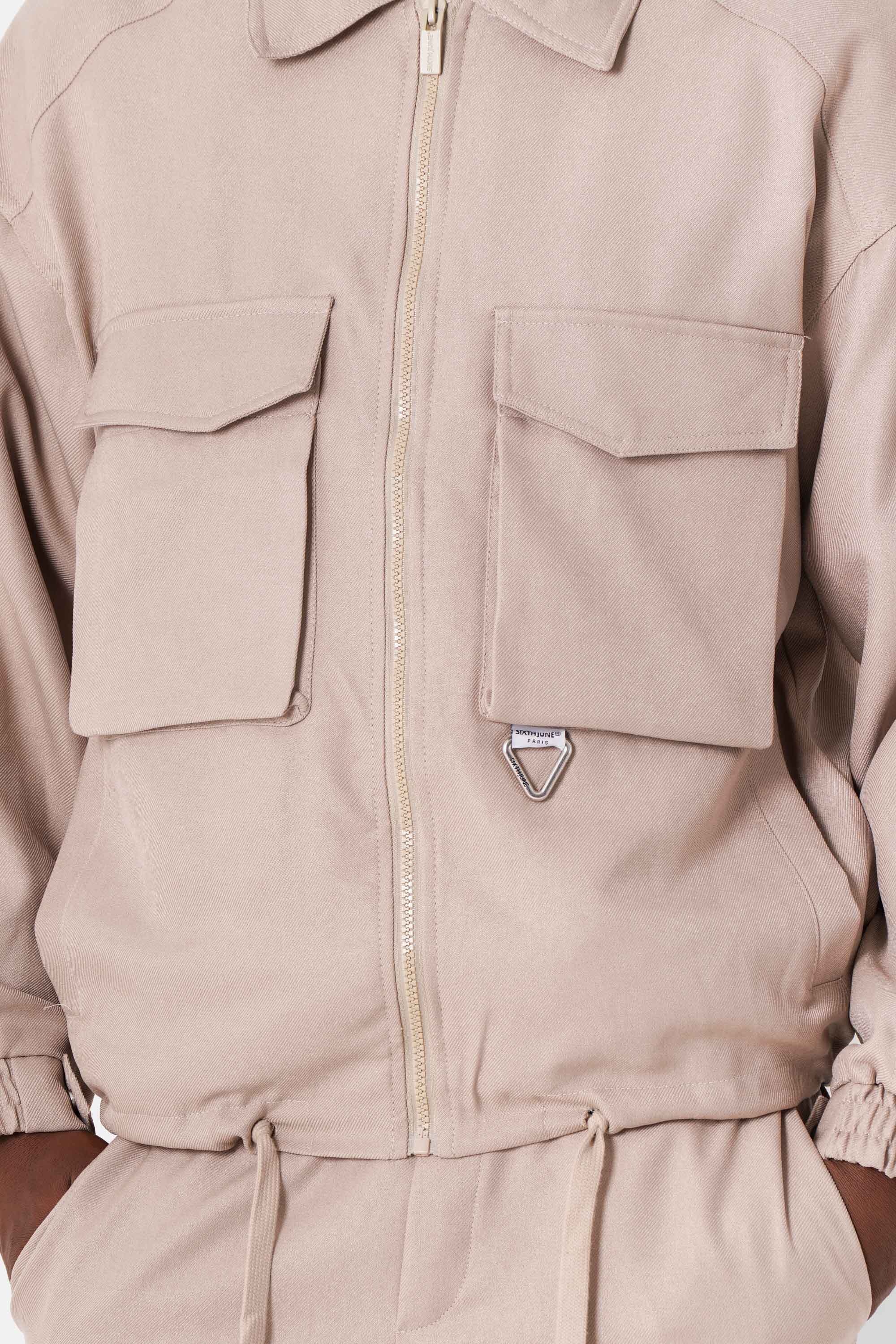 Veste boxy mousqueton Beige - Image 3