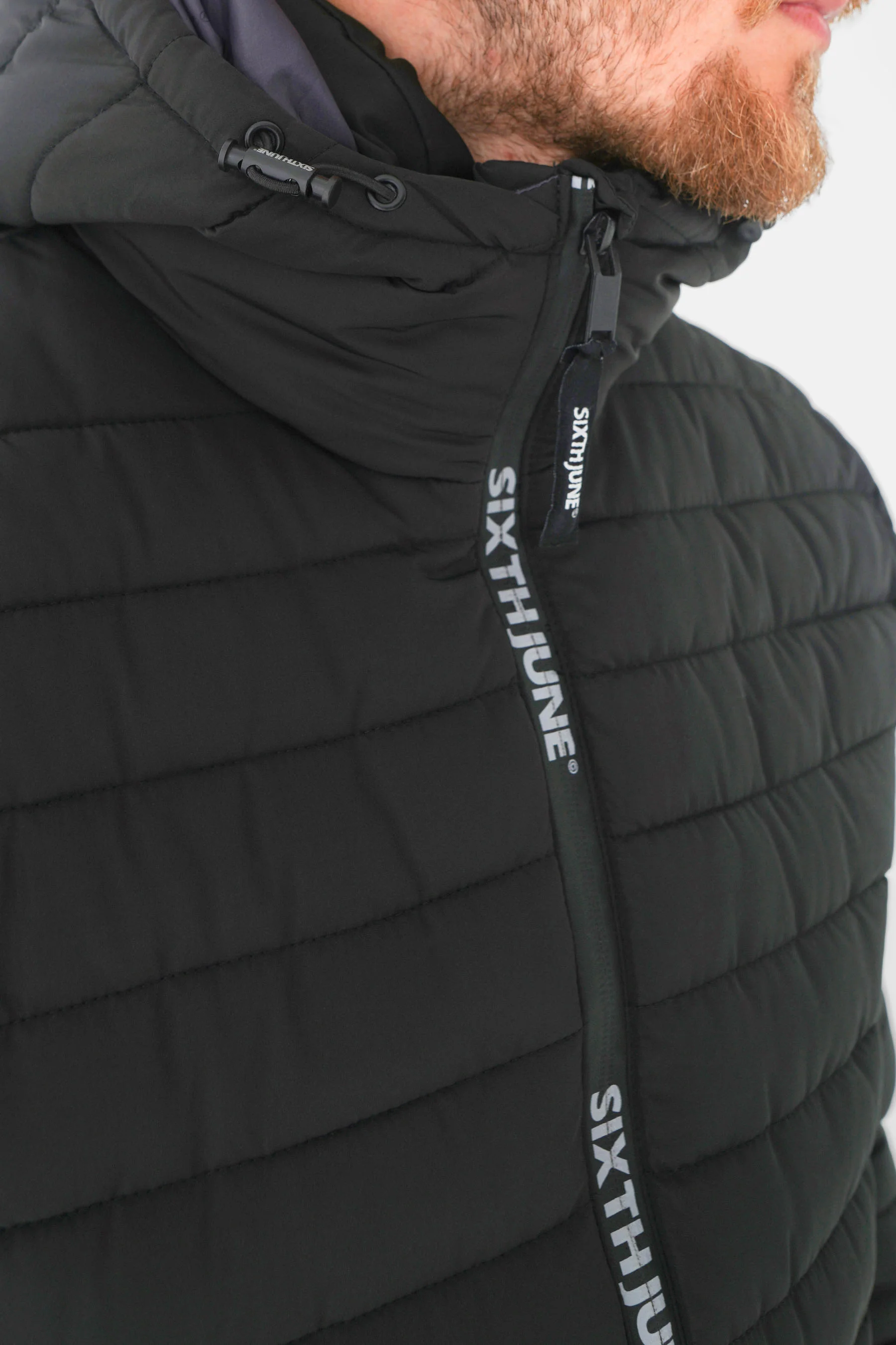 Doudoune courte zip imprimé Noir - Image 3