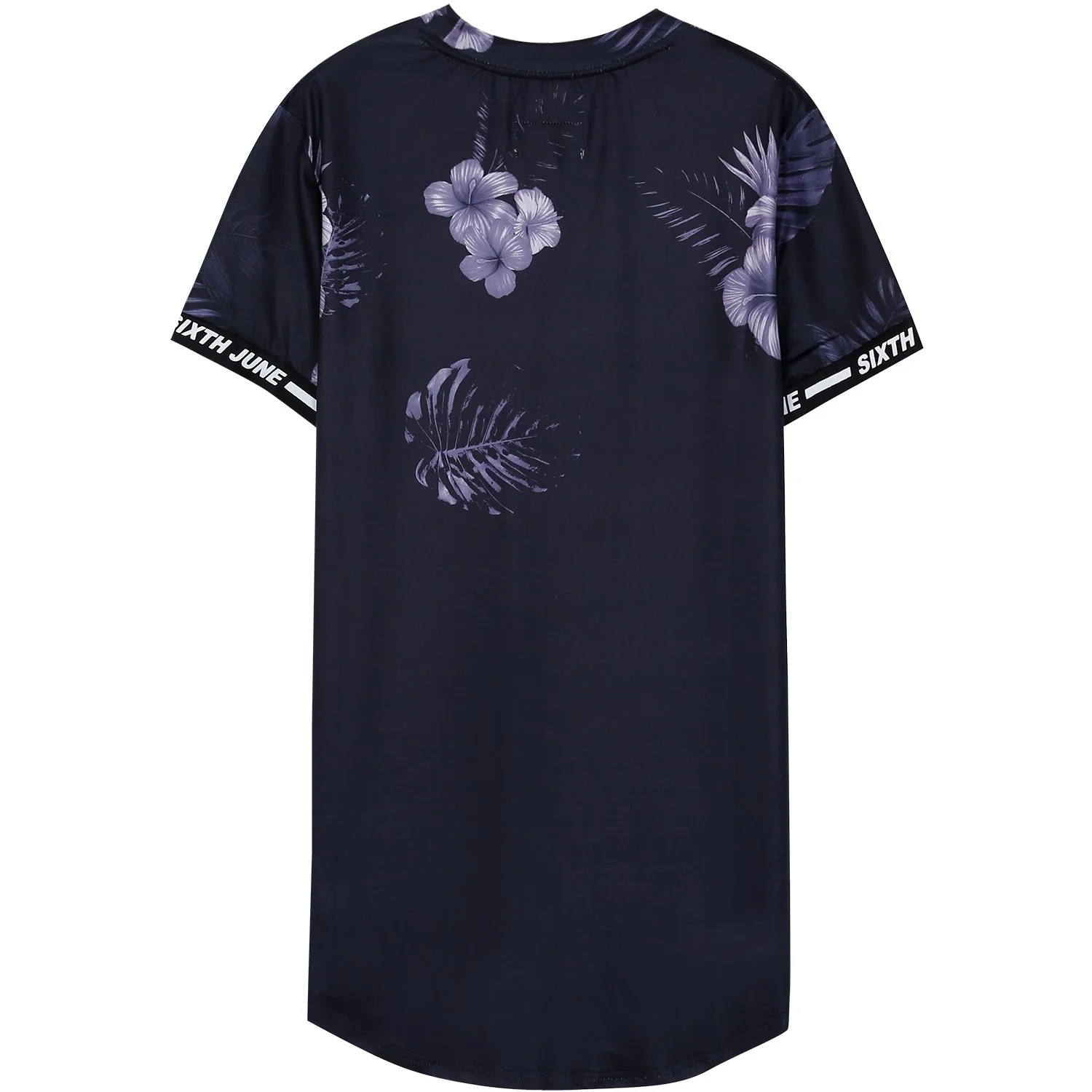 T-shirt flowers bandes stretch Noir - Image 7