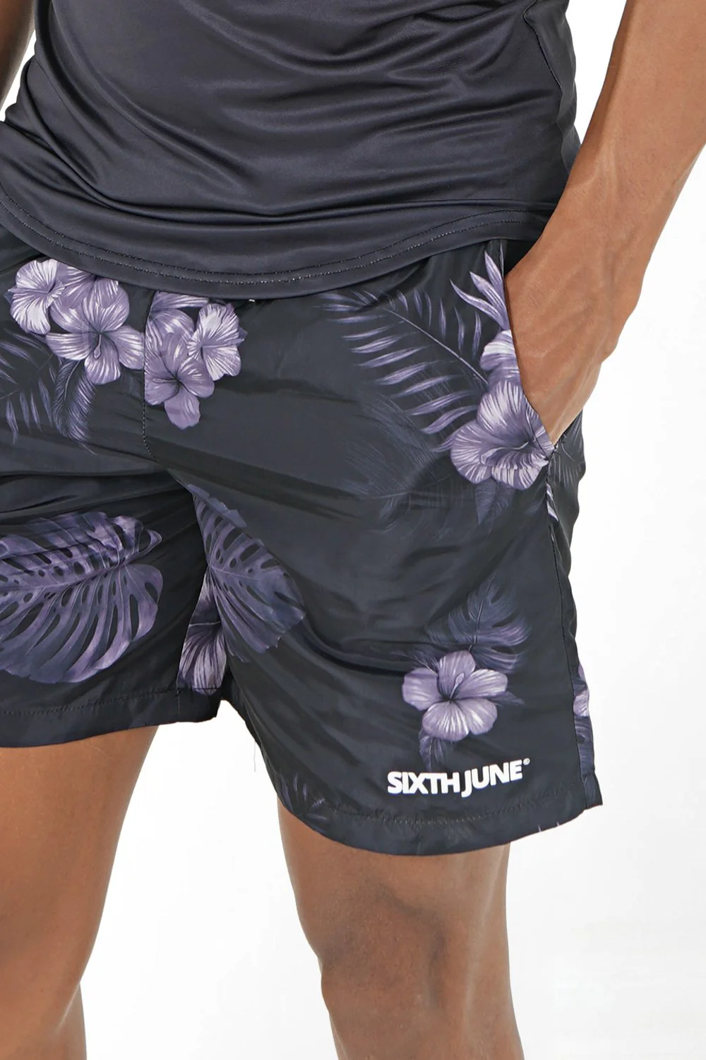 Short de bain flowers Noir - Image 3