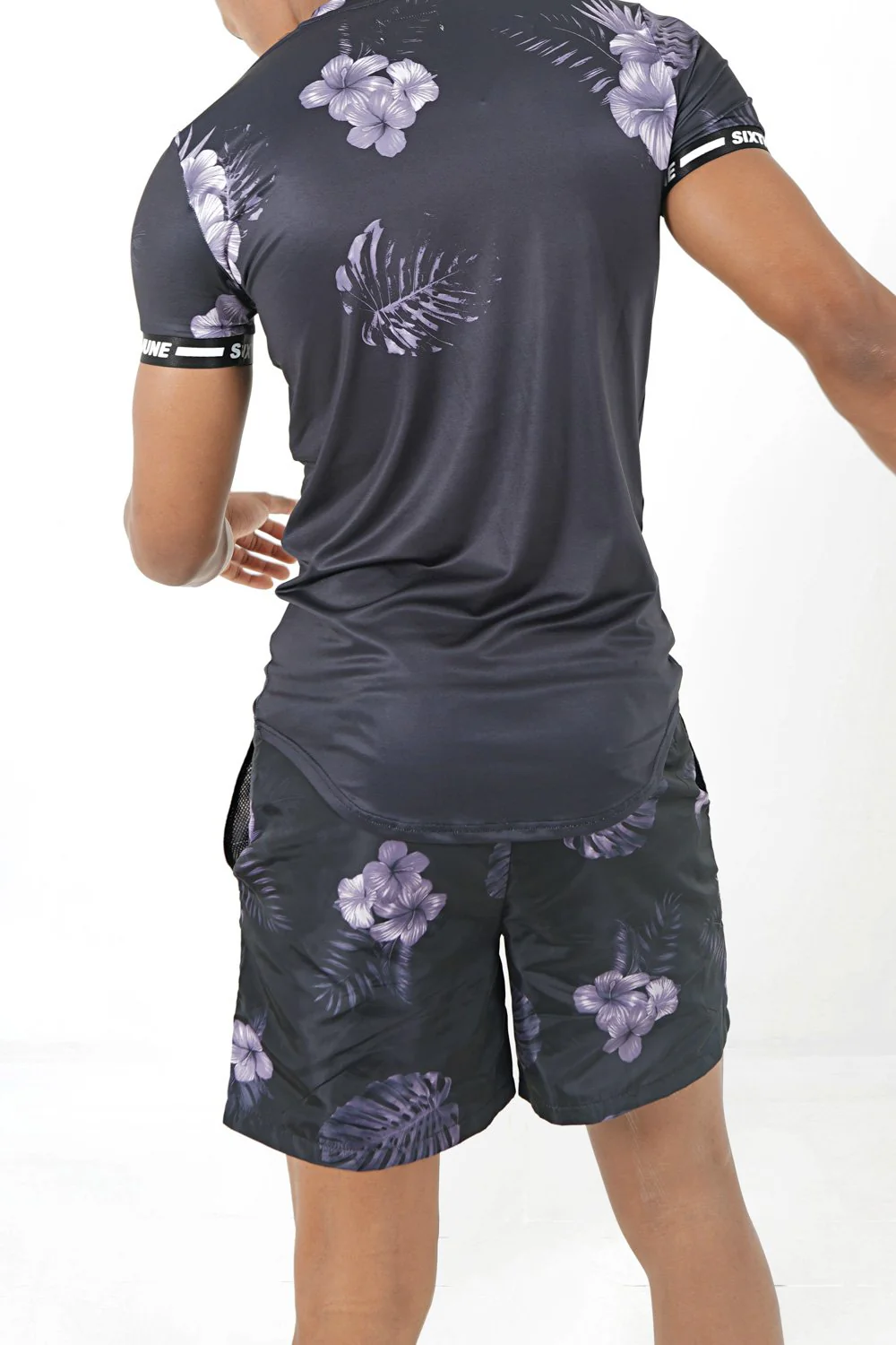 Short de bain flowers Noir - Image 4