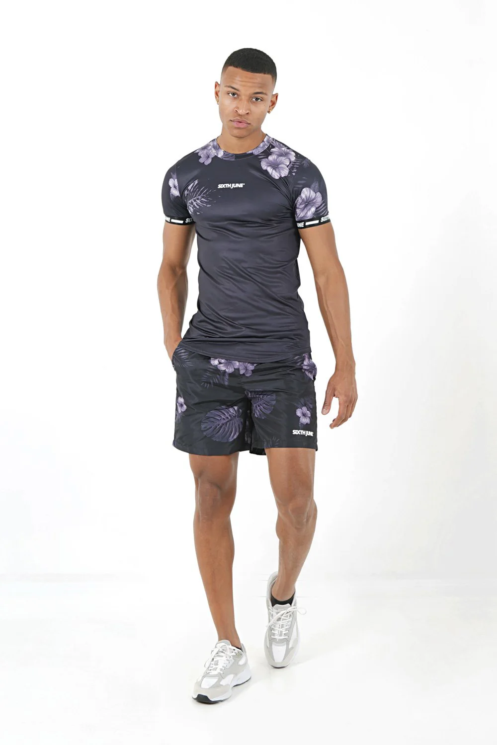 Short de bain flowers Noir - Image 5