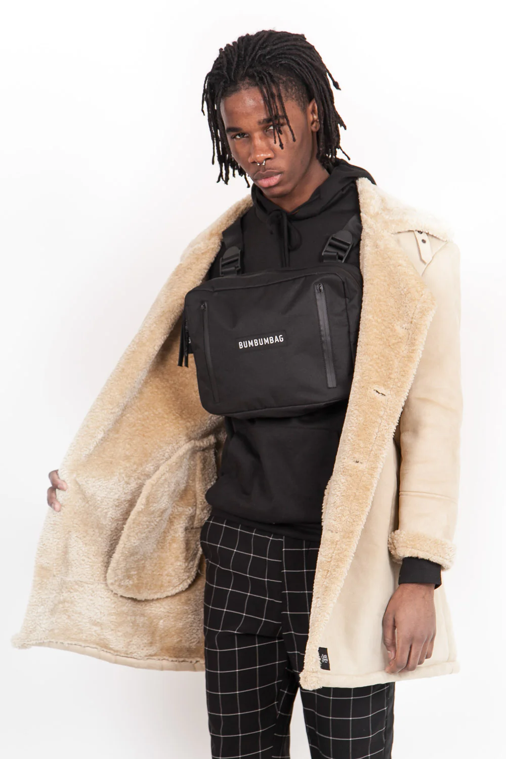 Caban fourrure suede beige - Image 3