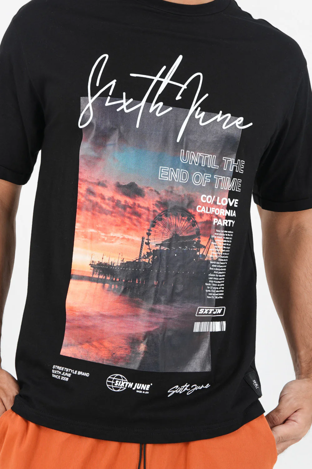 T-shirt california sunset Noir - Image 3
