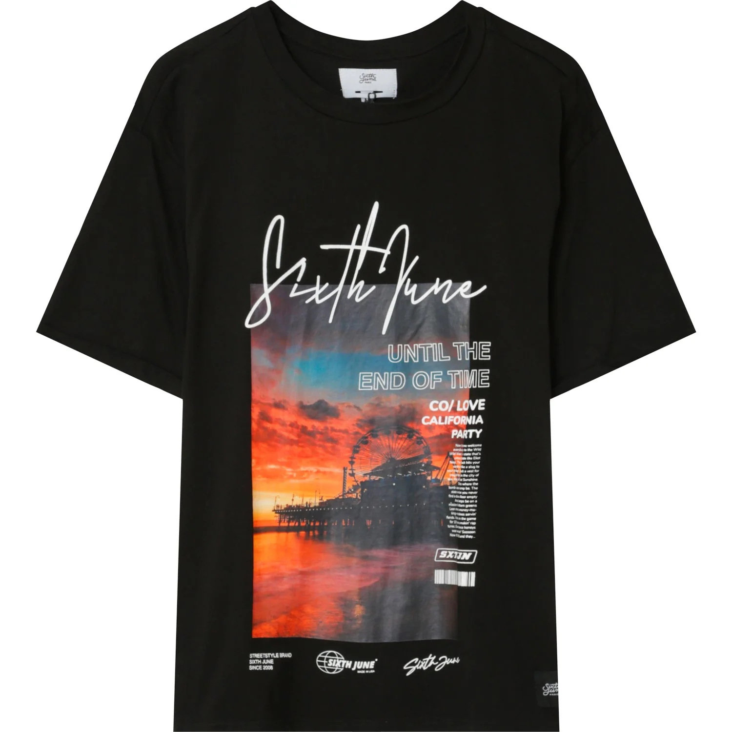 T-shirt california sunset Noir - Image 6