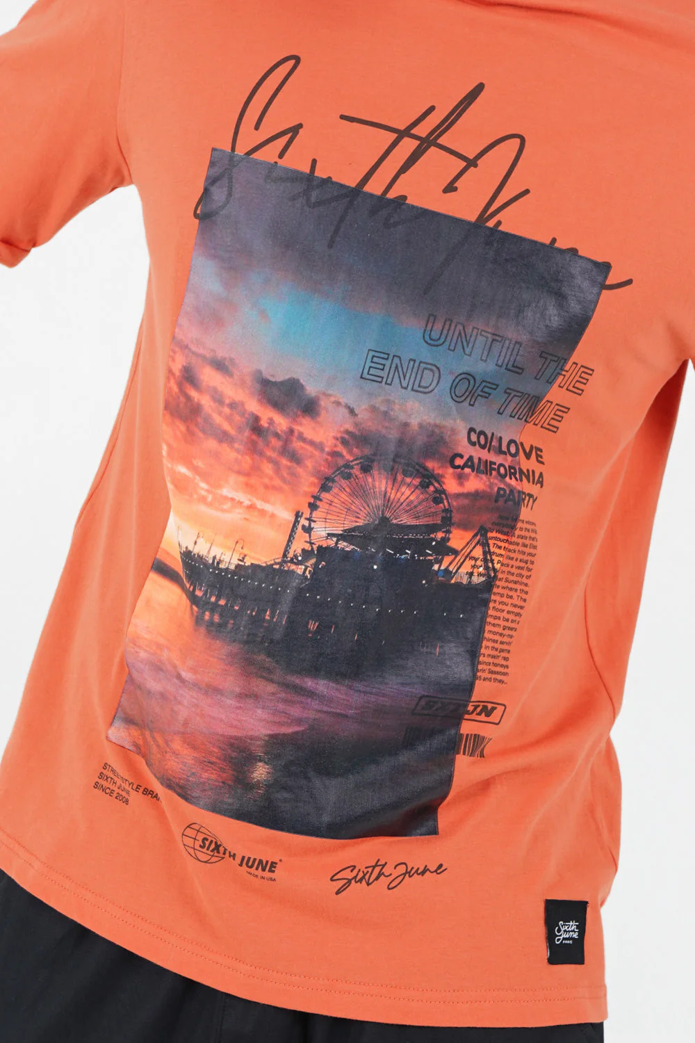 T-shirt california sunset Orange - Image 3