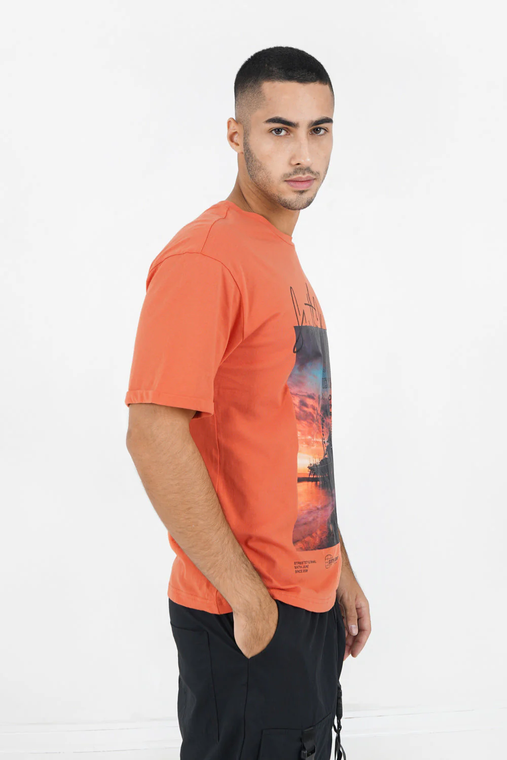 T-shirt california sunset Orange - Image 4