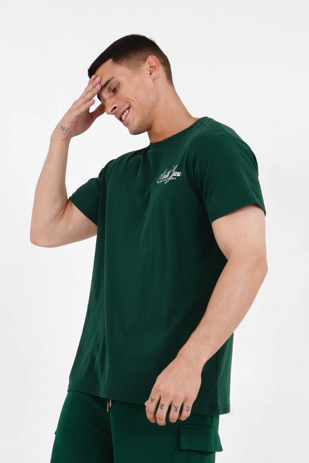 T-shirt logo signature Vert foncé - Image 4