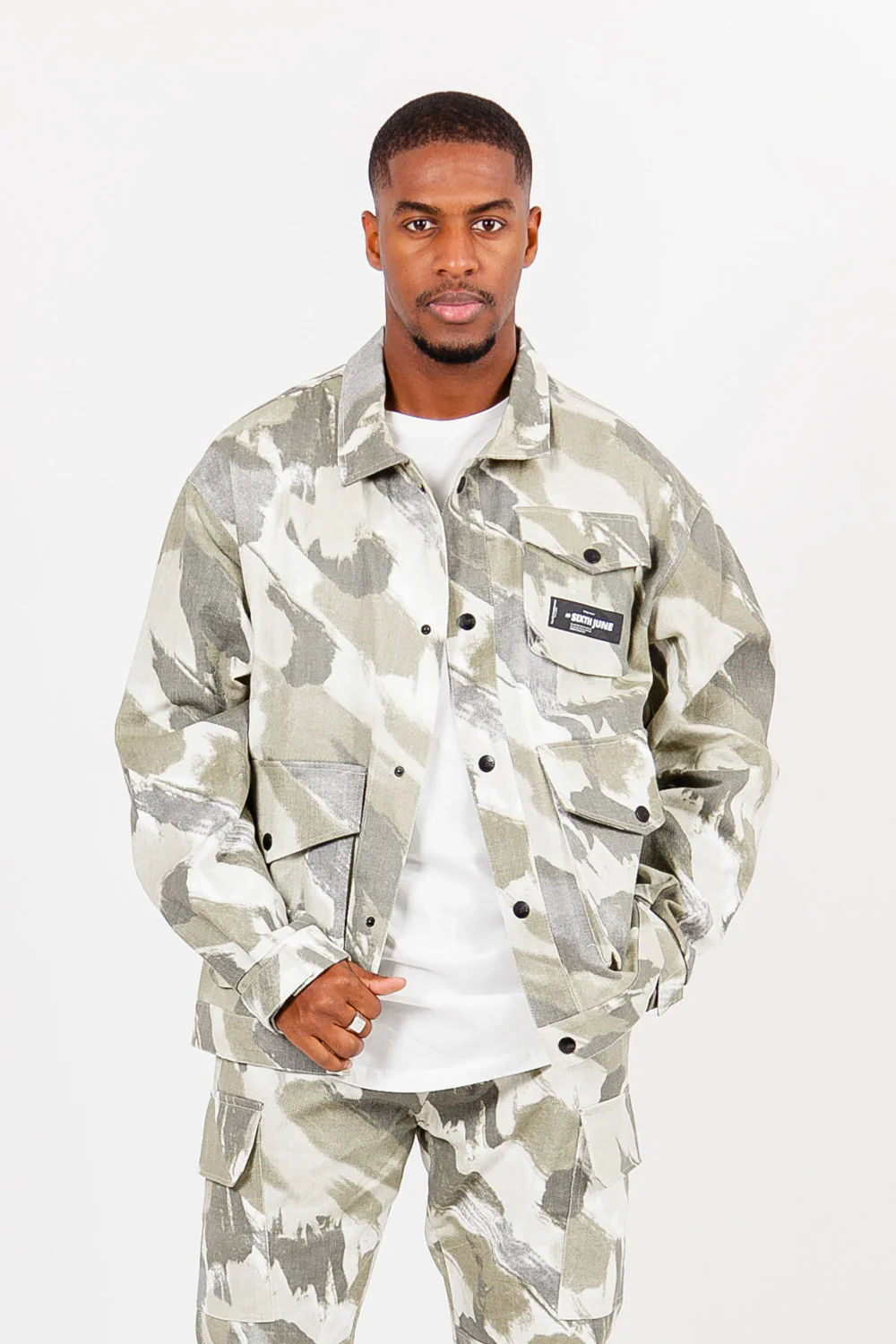 Veste camouflage cargo vert - Image 2