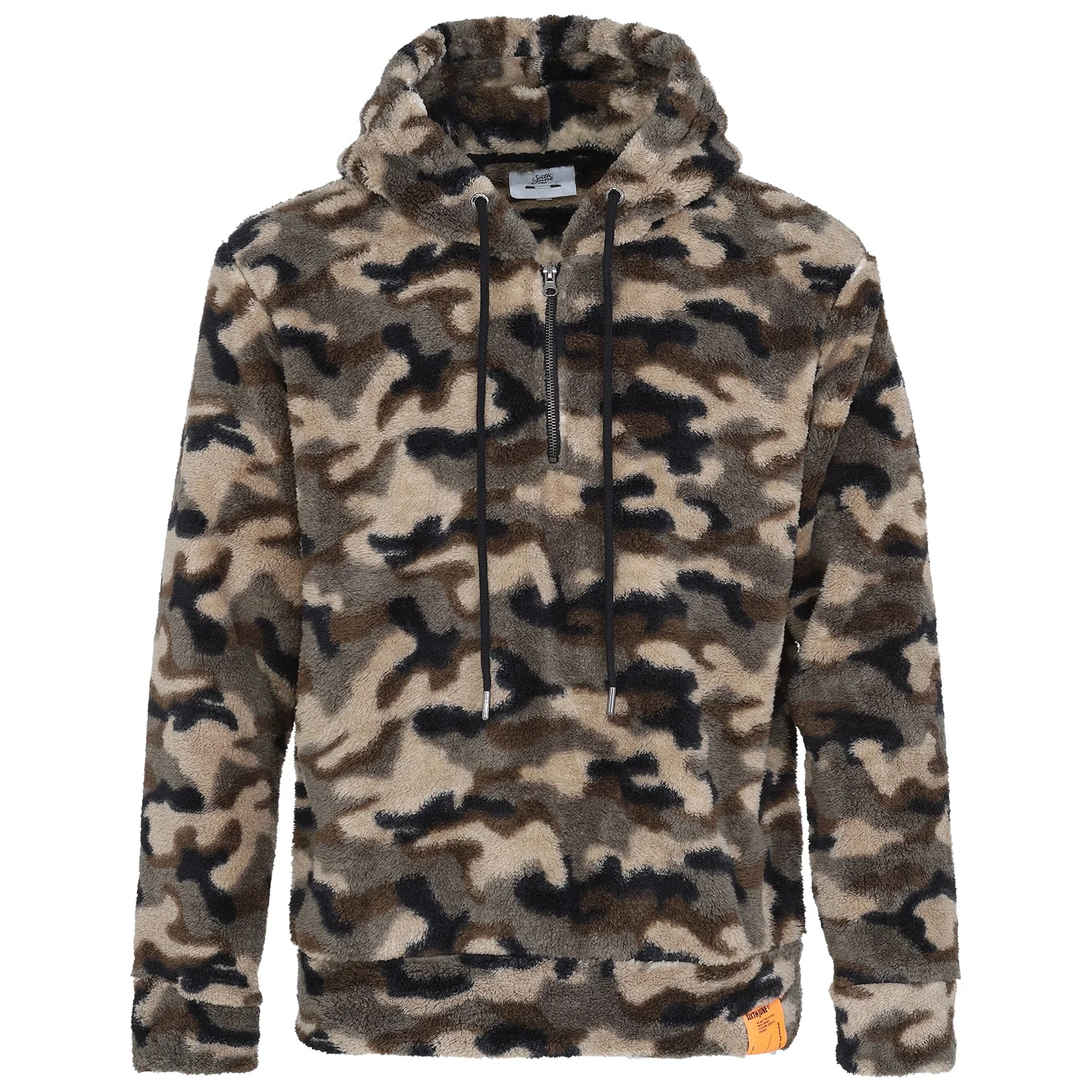 Sweat capuche camouflage zip Vert kaki - Image 6