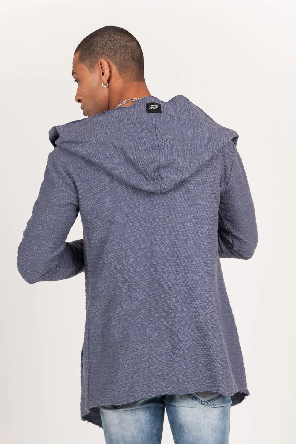 Cape coton flammé bleu gris - Image 5