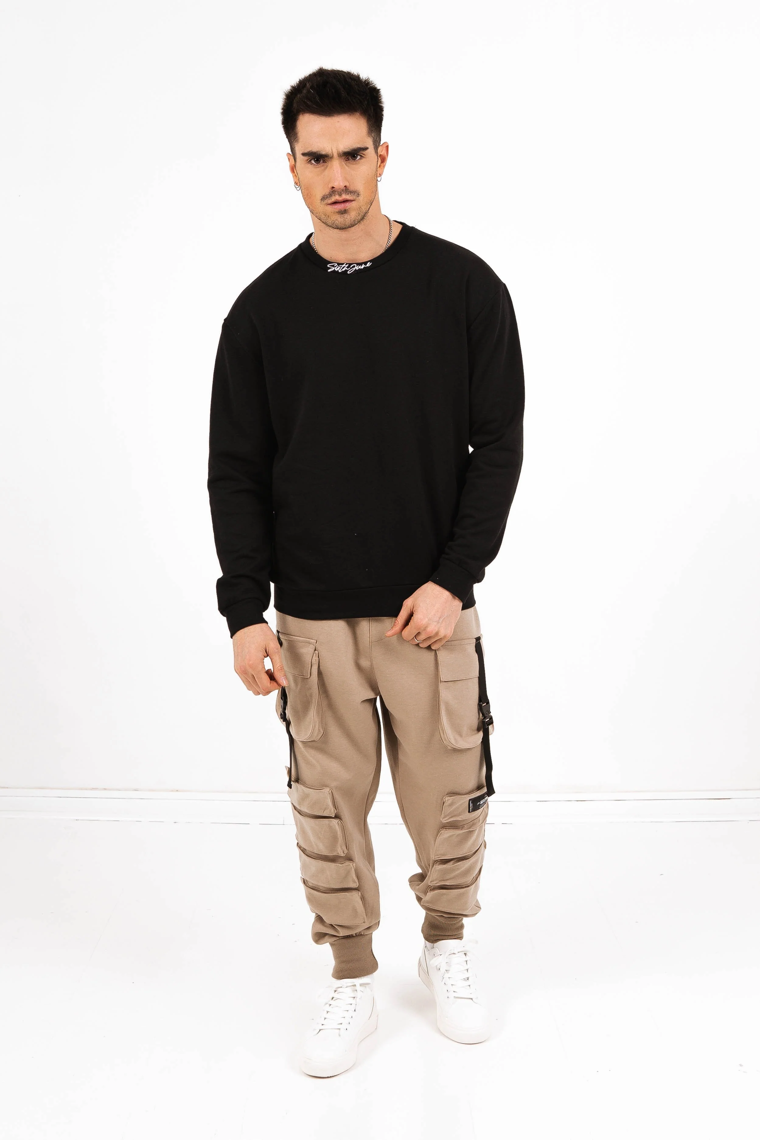Jogging large cargo sangles Beige - Image 2