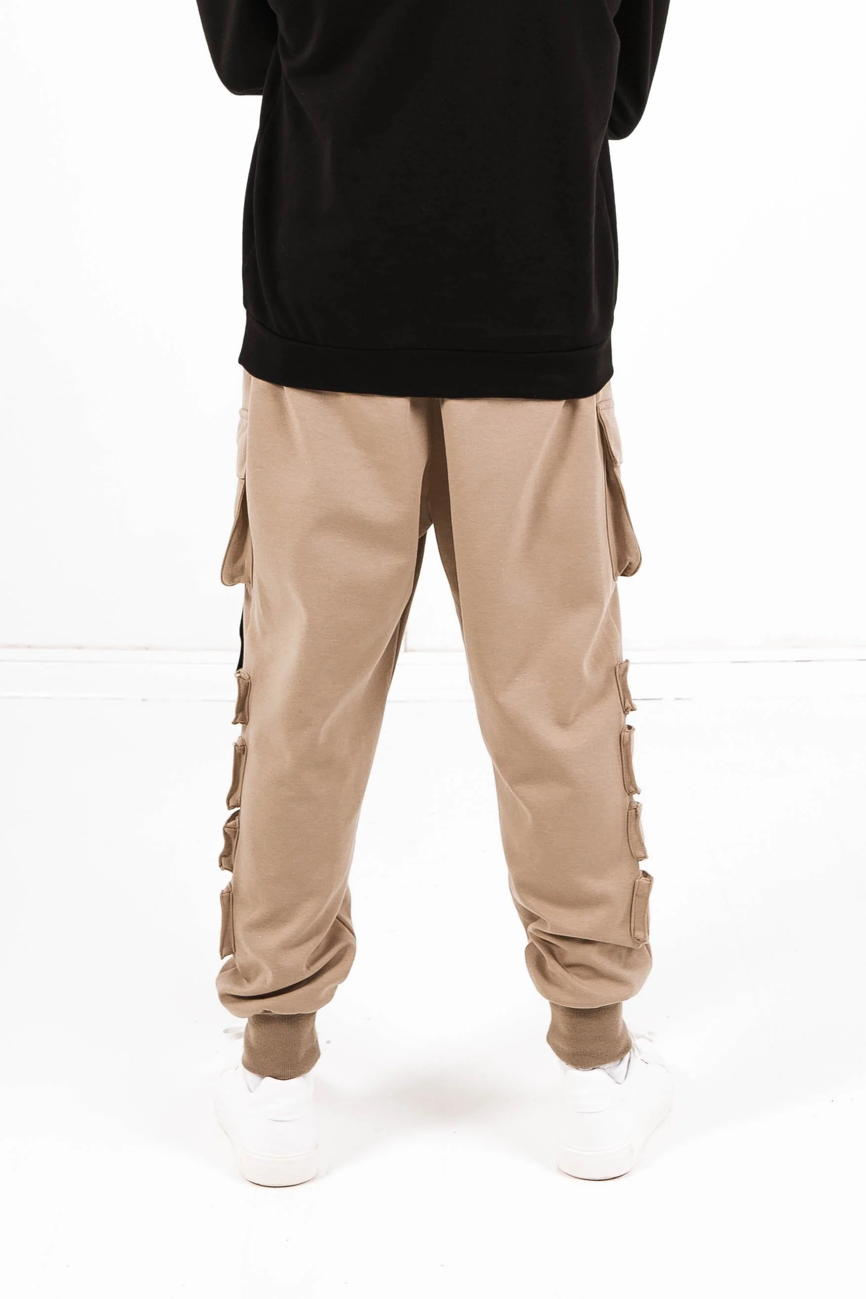 Jogging large cargo sangles Beige - Image 4