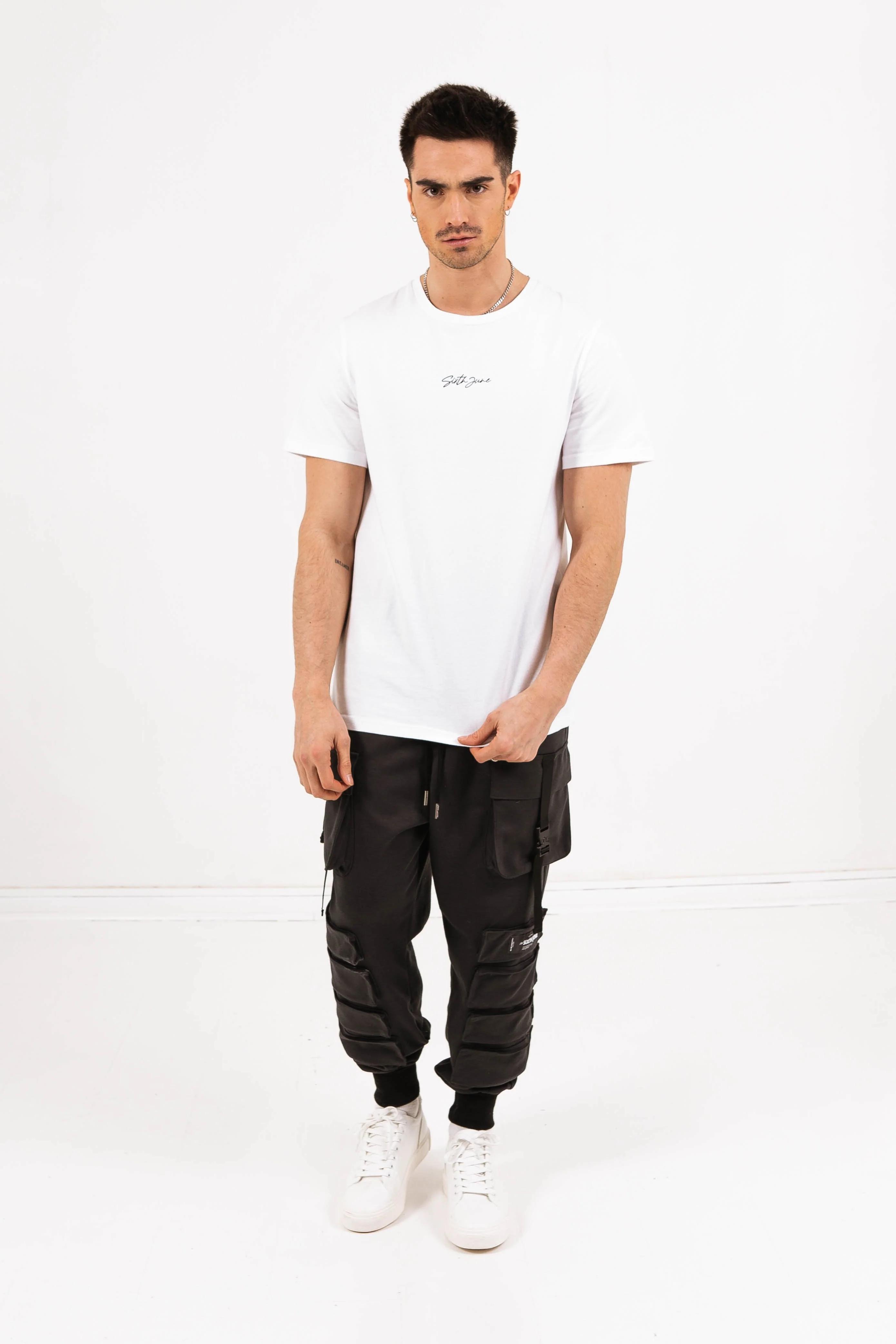 Jogging large cargo sangles noir - Image 2