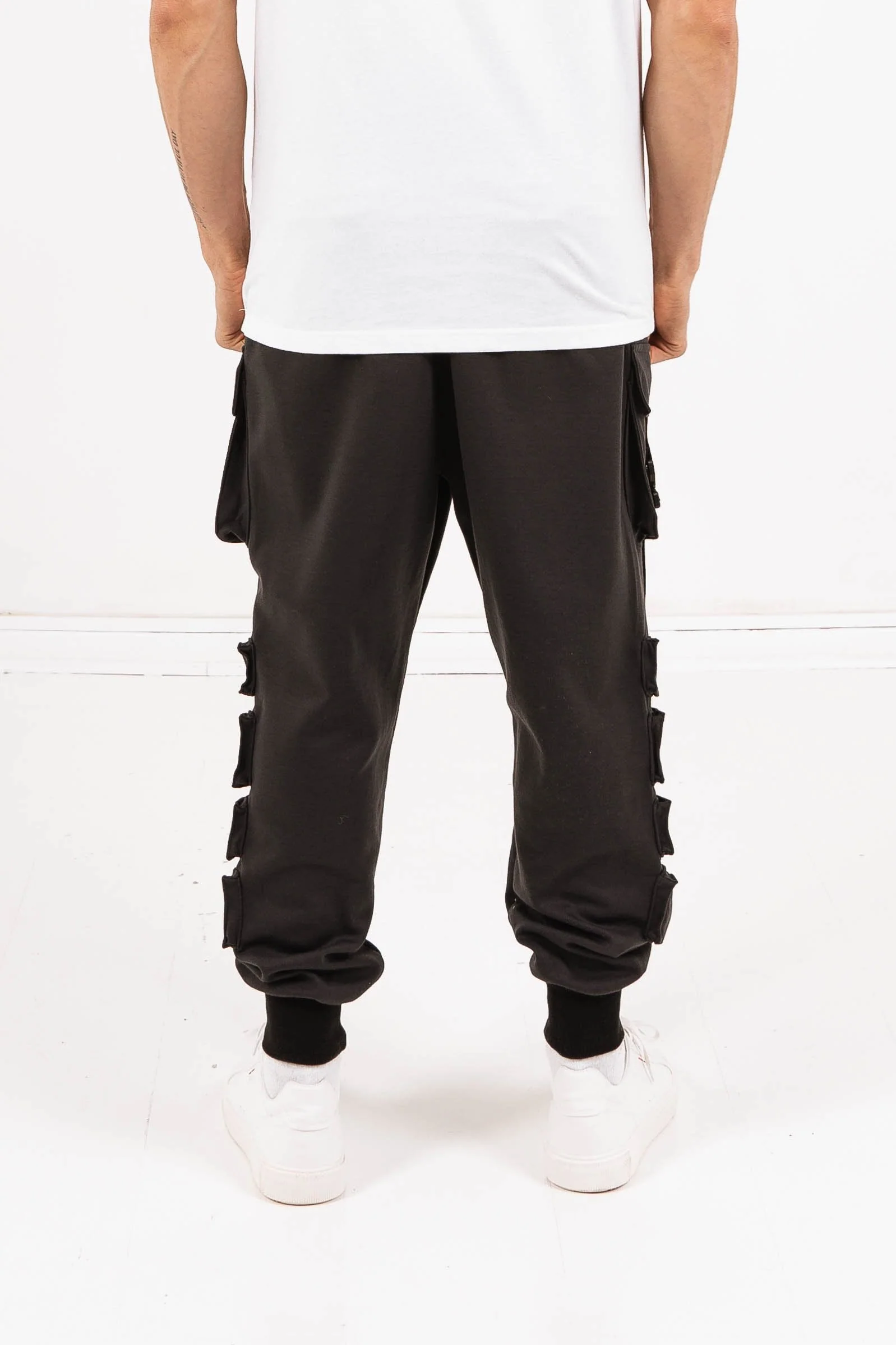Jogging large cargo sangles noir - Image 5