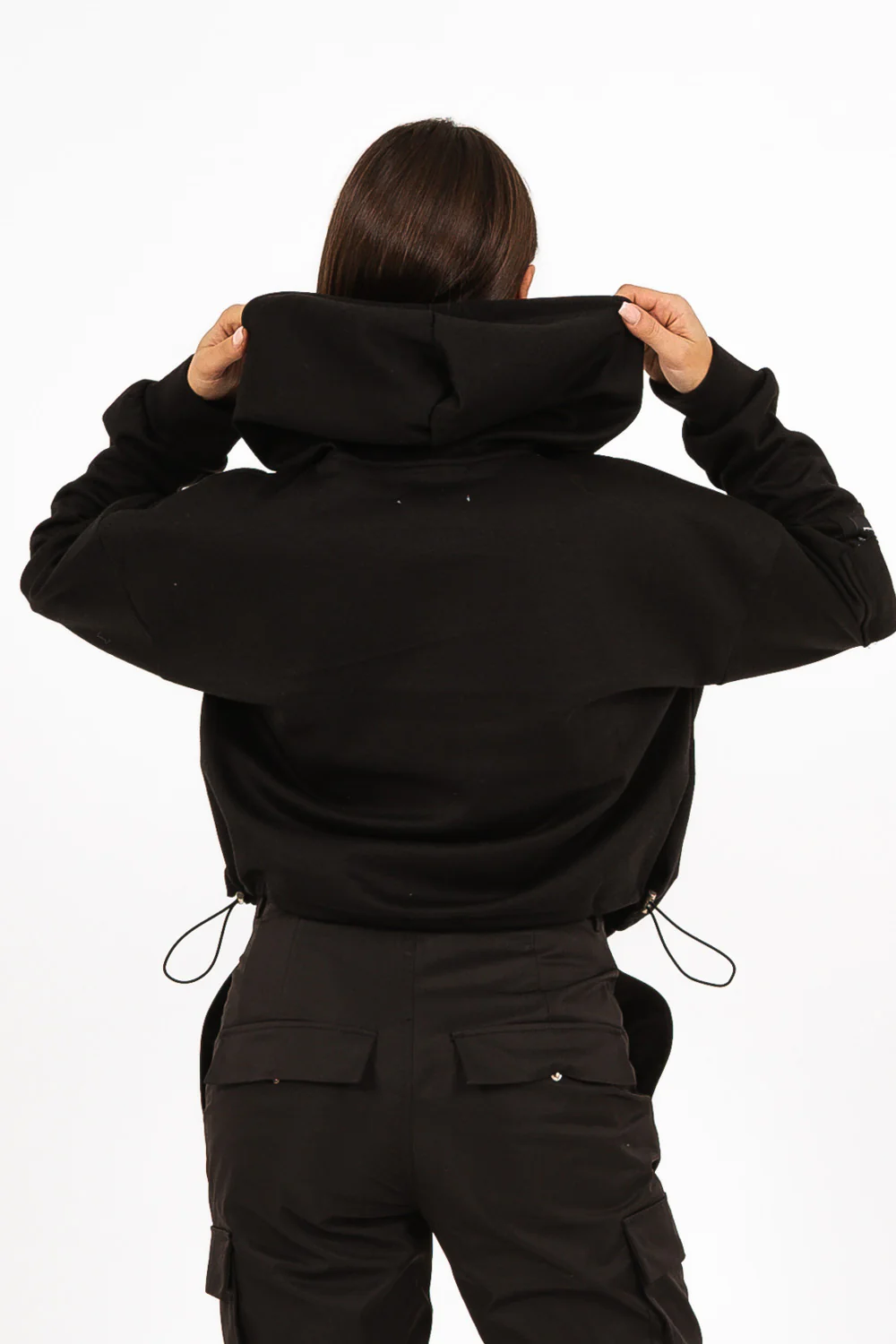 Sweat capuche cargo Noir - Image 5
