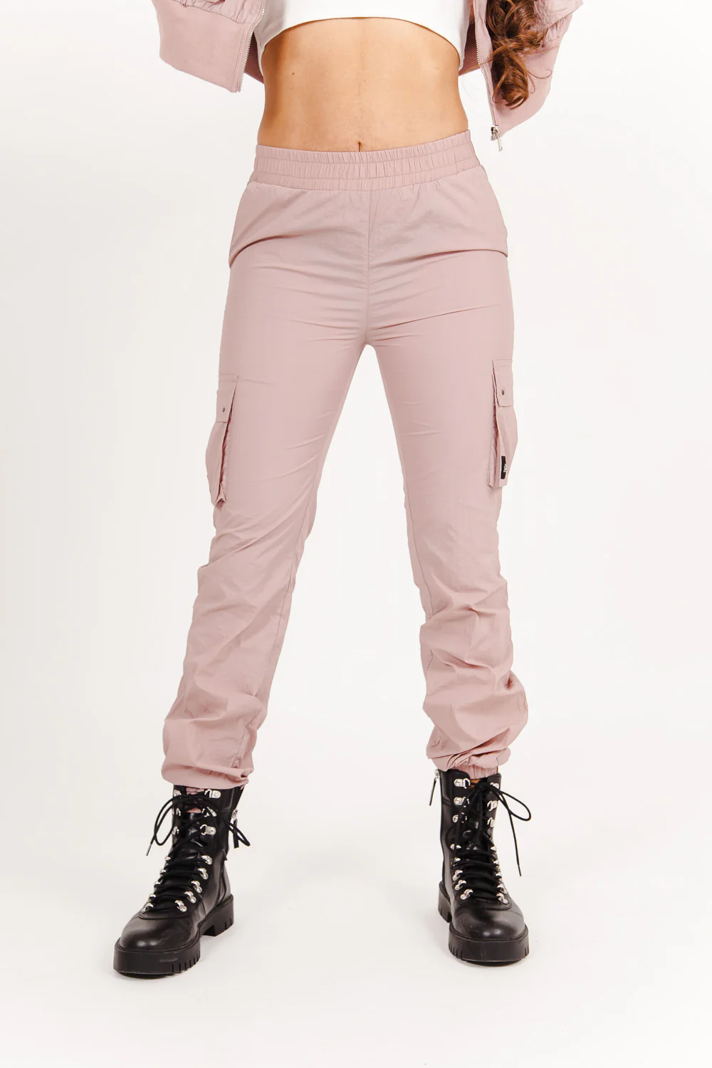 Jogging nylon poches rose poudré - Image 2