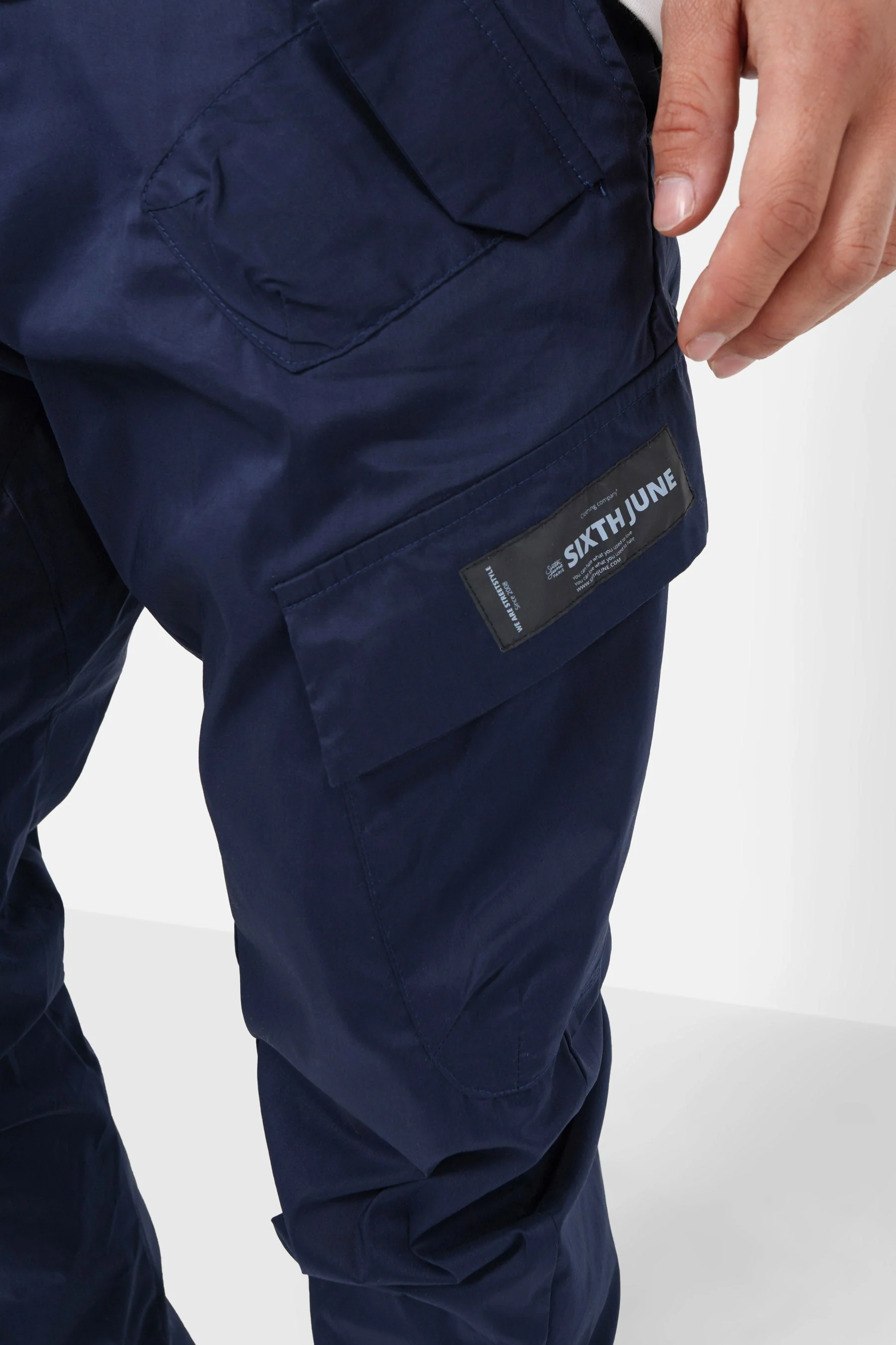 Pantalon cargo léger Bleu foncé - Image 3