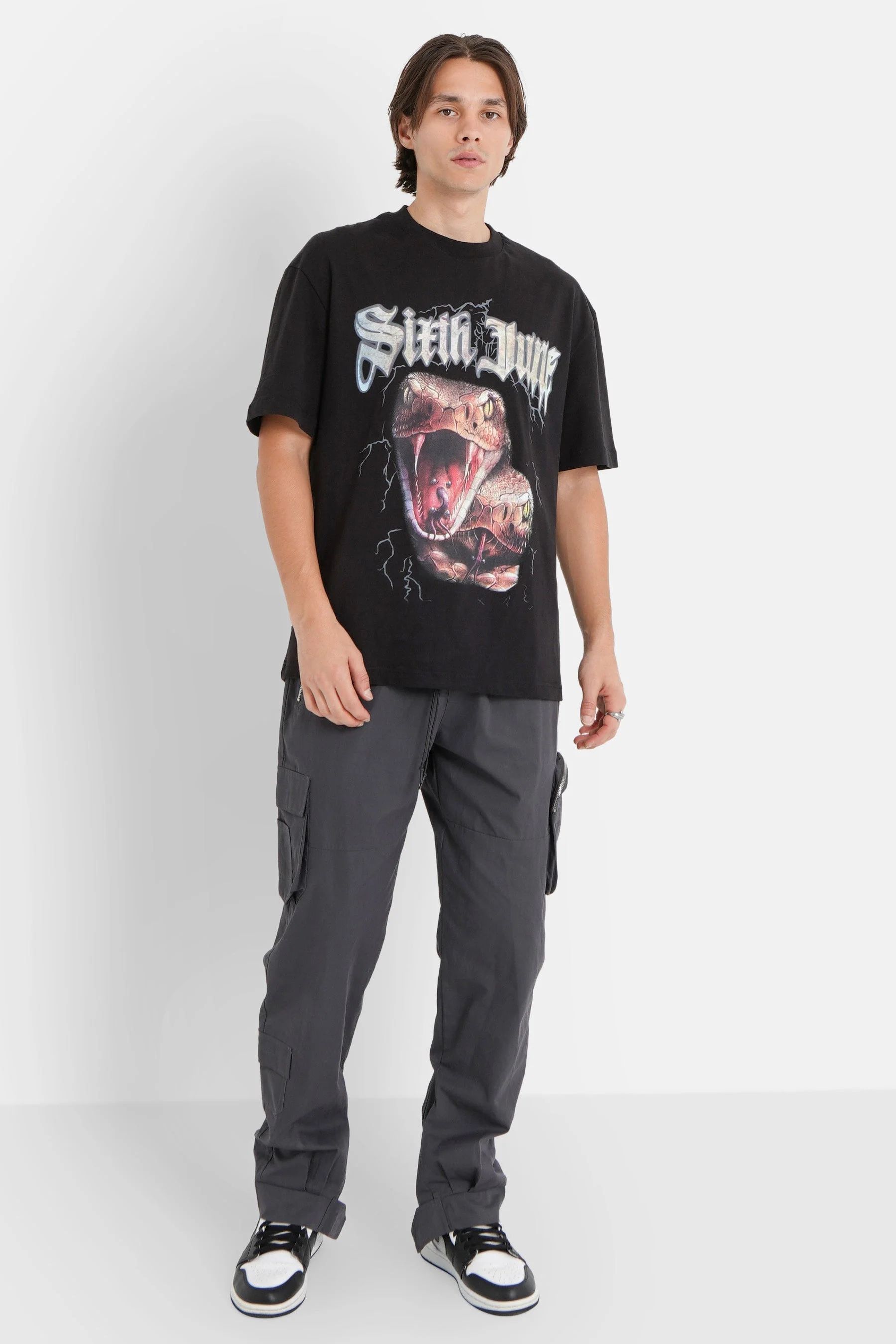 Pantalon cargo zip Gris foncé - Image 2